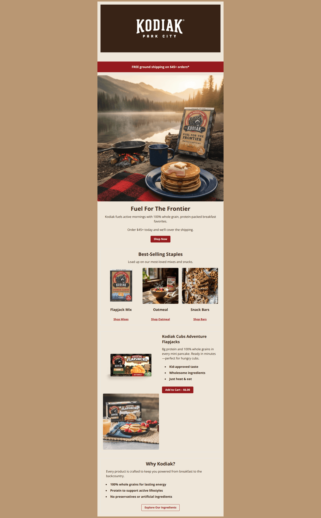 Email design: Free Shipping Ends Tonight! ⛰️