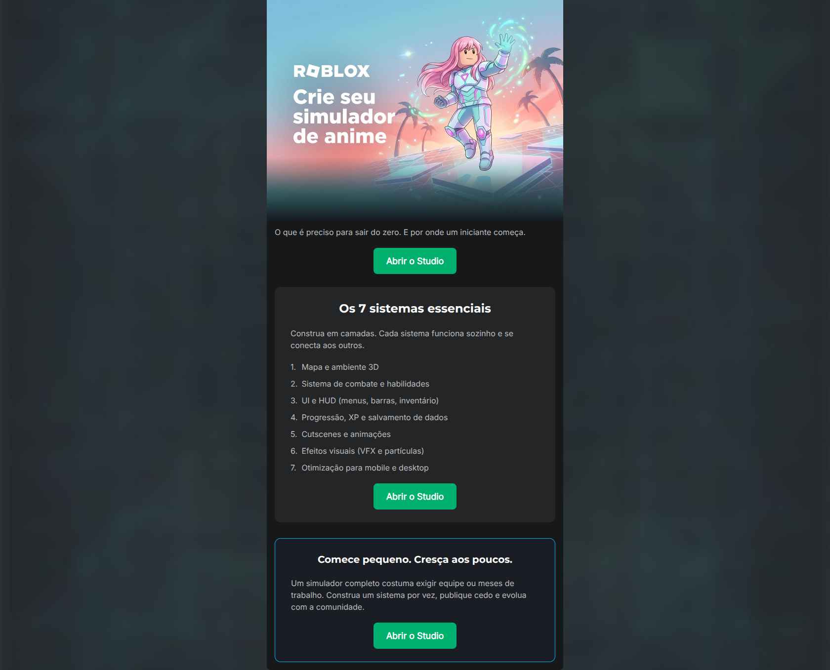 Email design: Como criar seu simulador de anime no Roblox