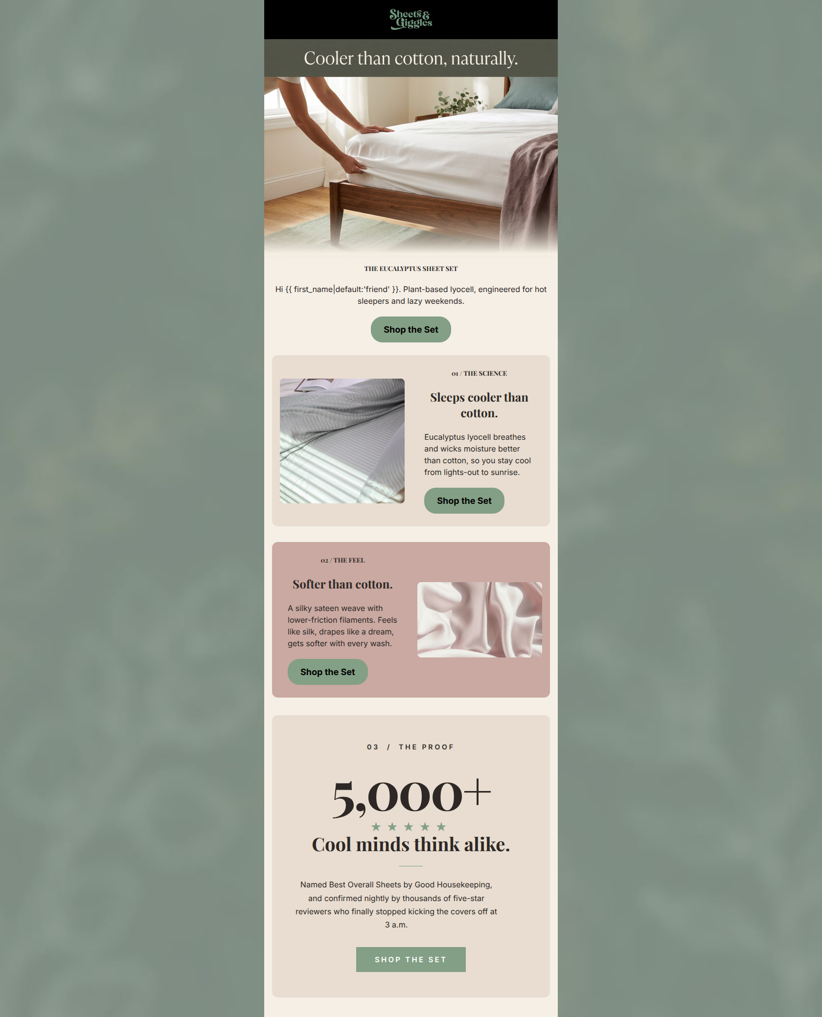Email design: Cooler than cotton, naturally.