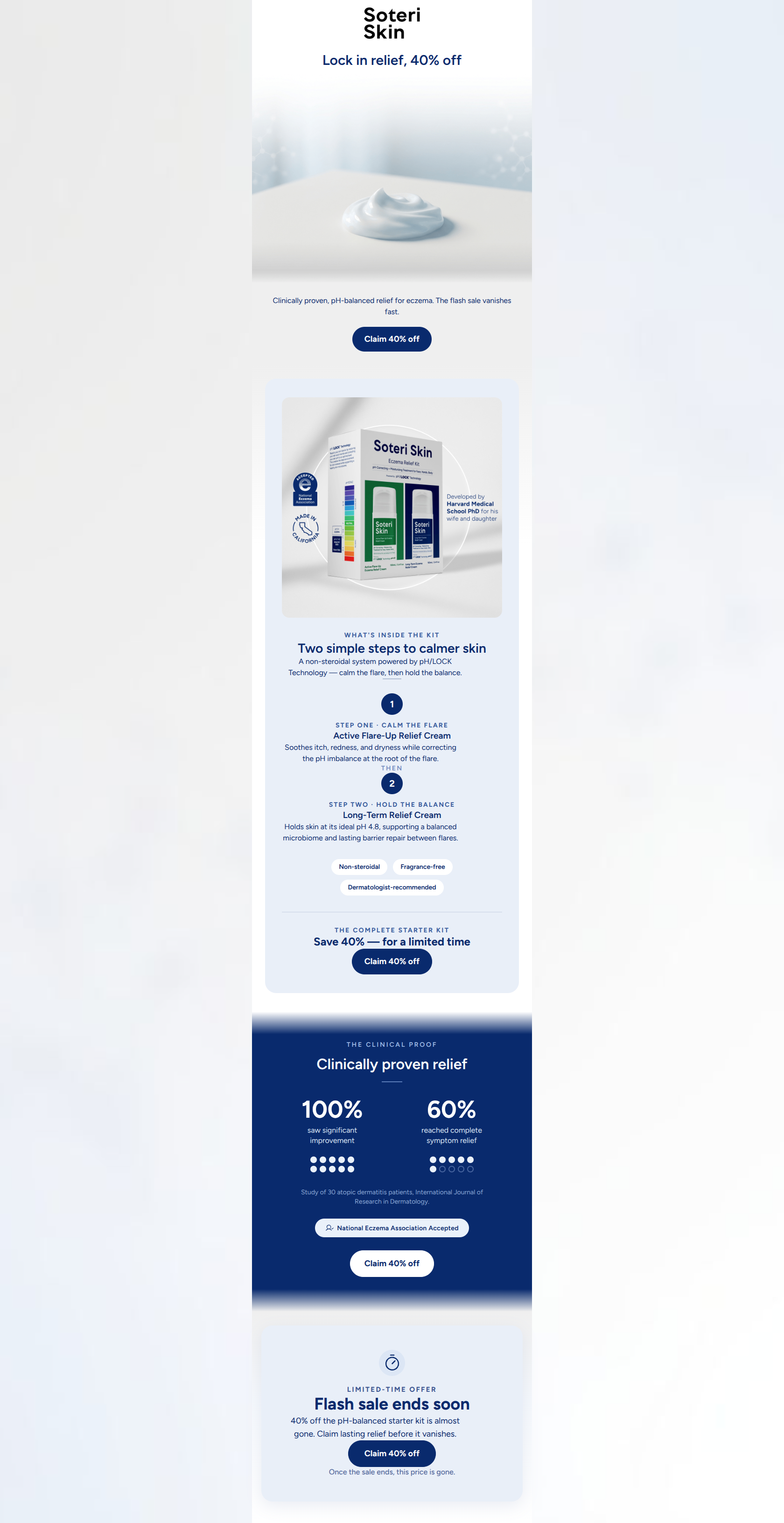 Email design: Flash sale: 40% off the starter kit