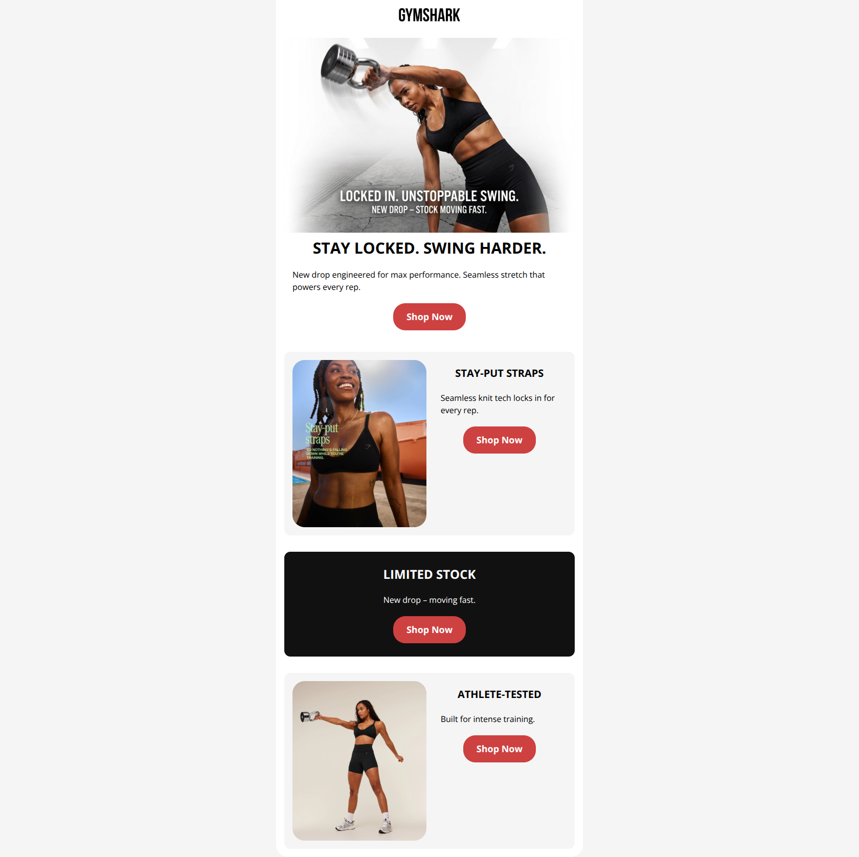 Email design: New Energise Drop: Crush Workouts