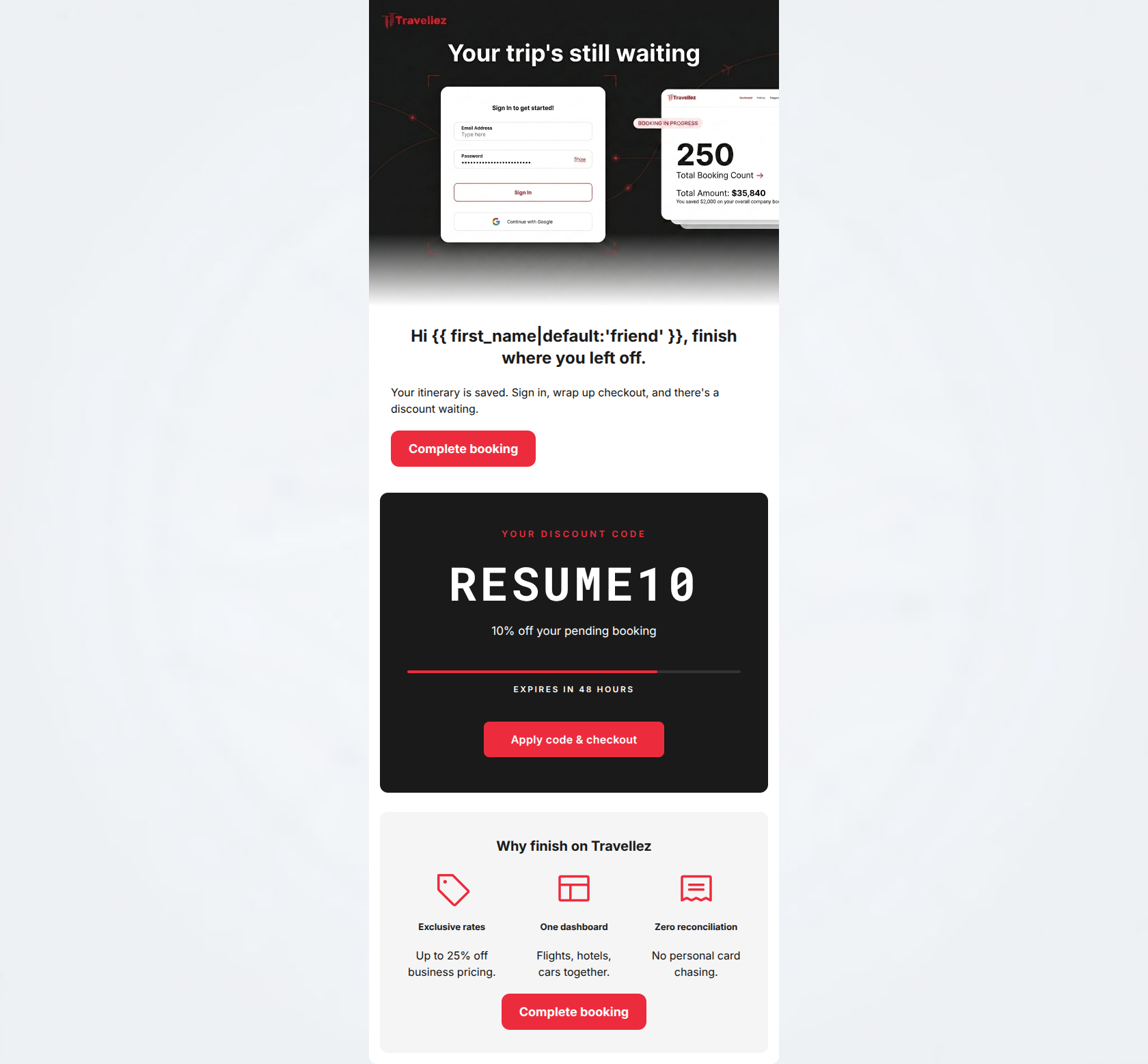 Email design: Still thinking it over? Here's 10% off.
