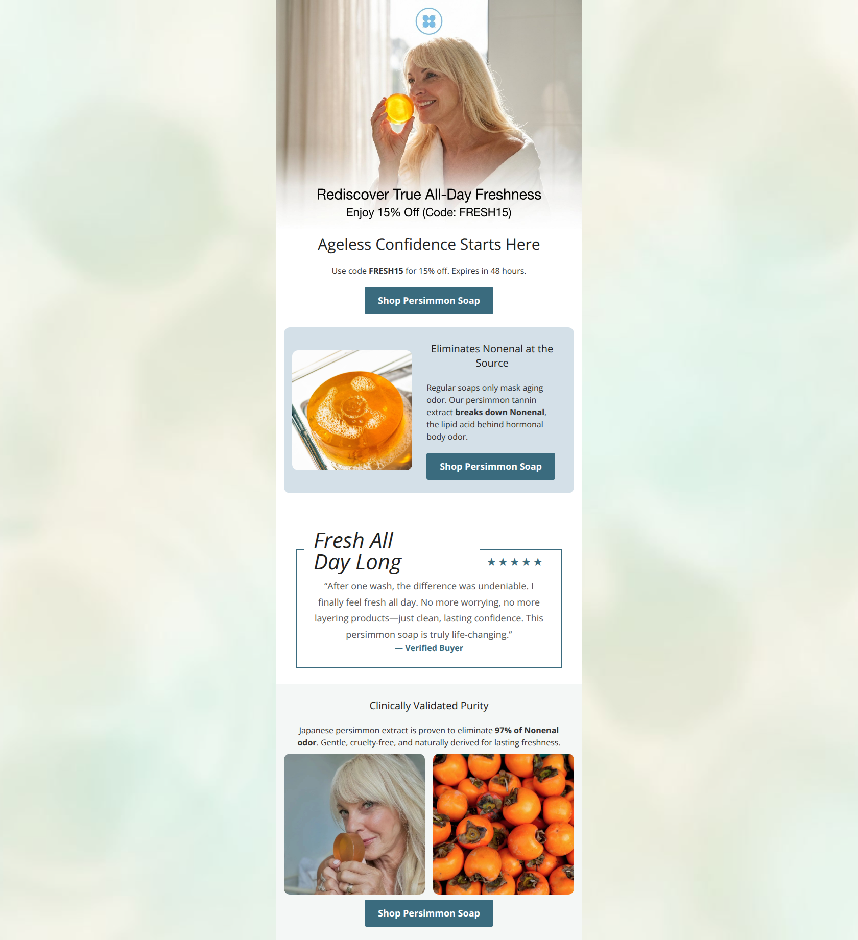 Email design: The Japanese secret to all-day, ageless freshness.