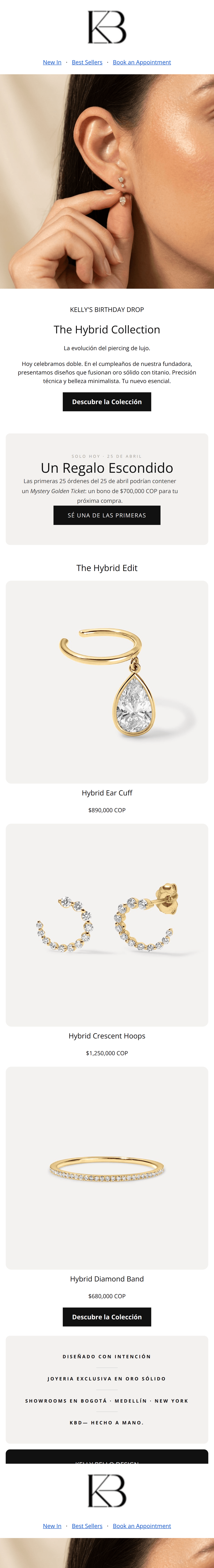 Email design: Hoy celebramos: The Hybrid Collection