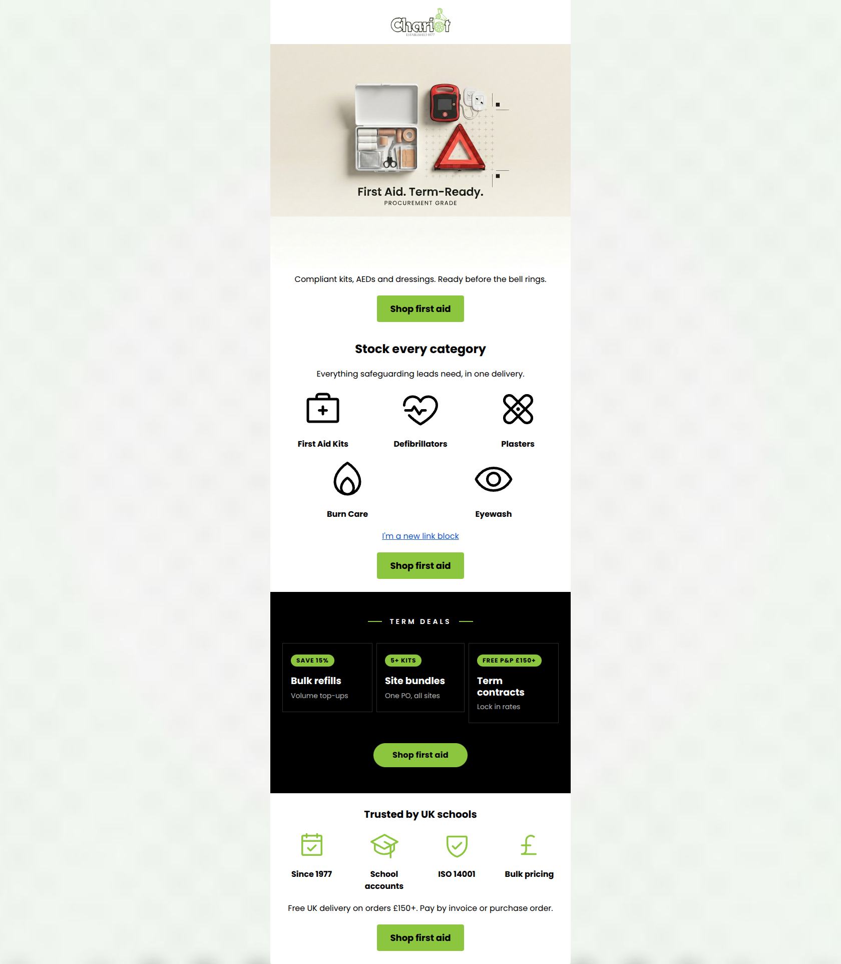 Email design: First aid, ready for the new term