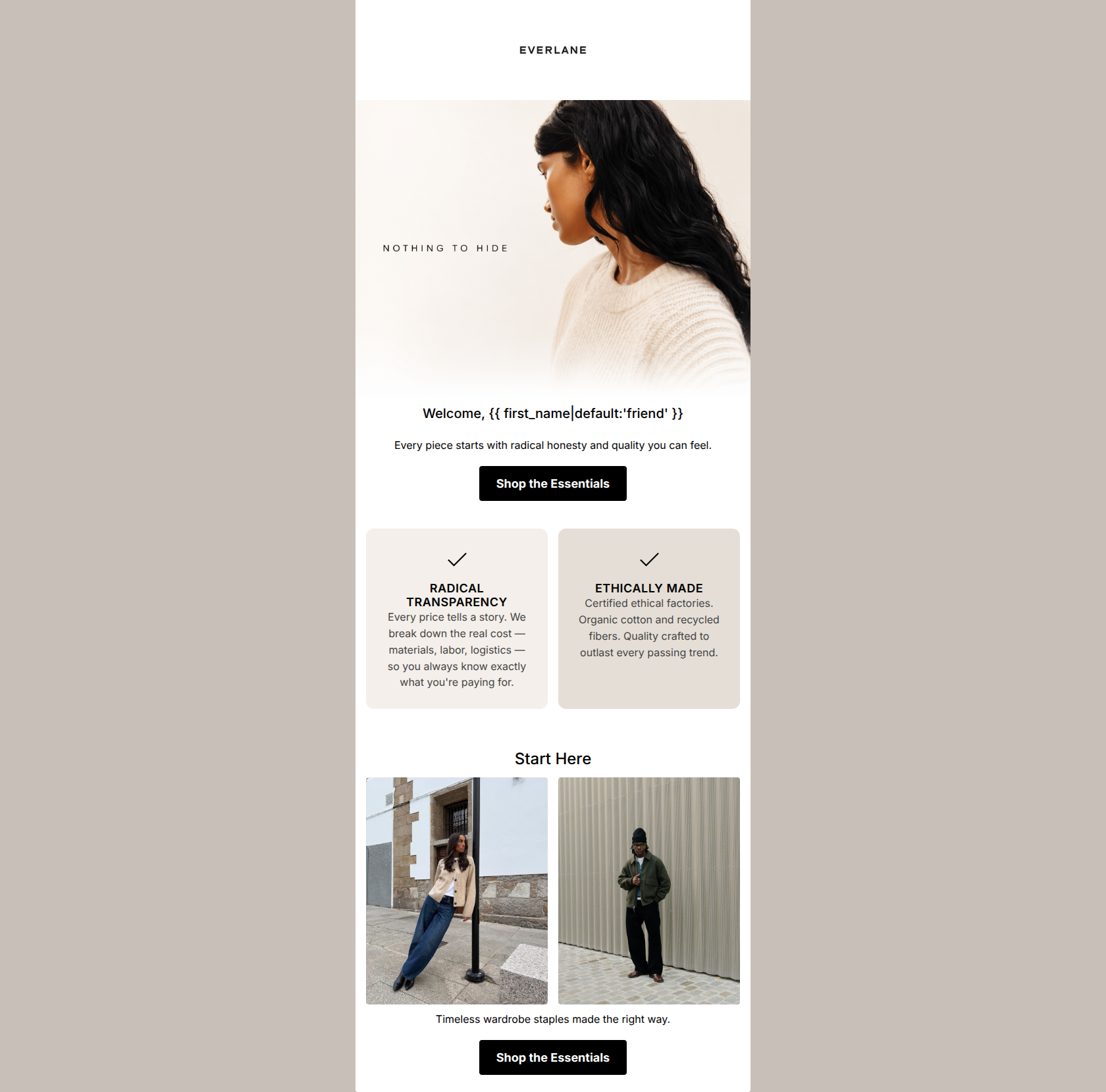 Email design: Welcome to Radical Transparency