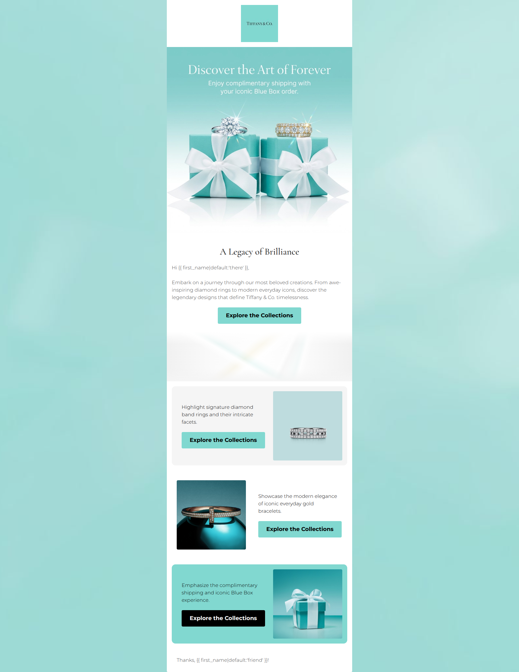 Email design: Discover the Icons of Tiffany & Co.