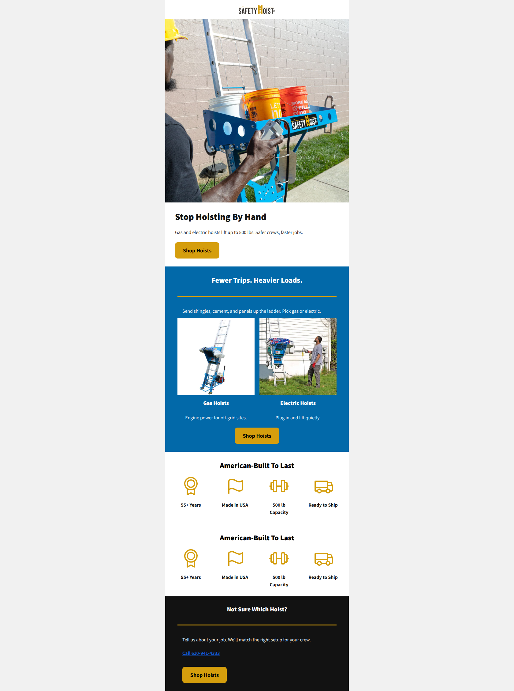 Email design: Stop Hauling Shingles Up the Ladder (Copy)