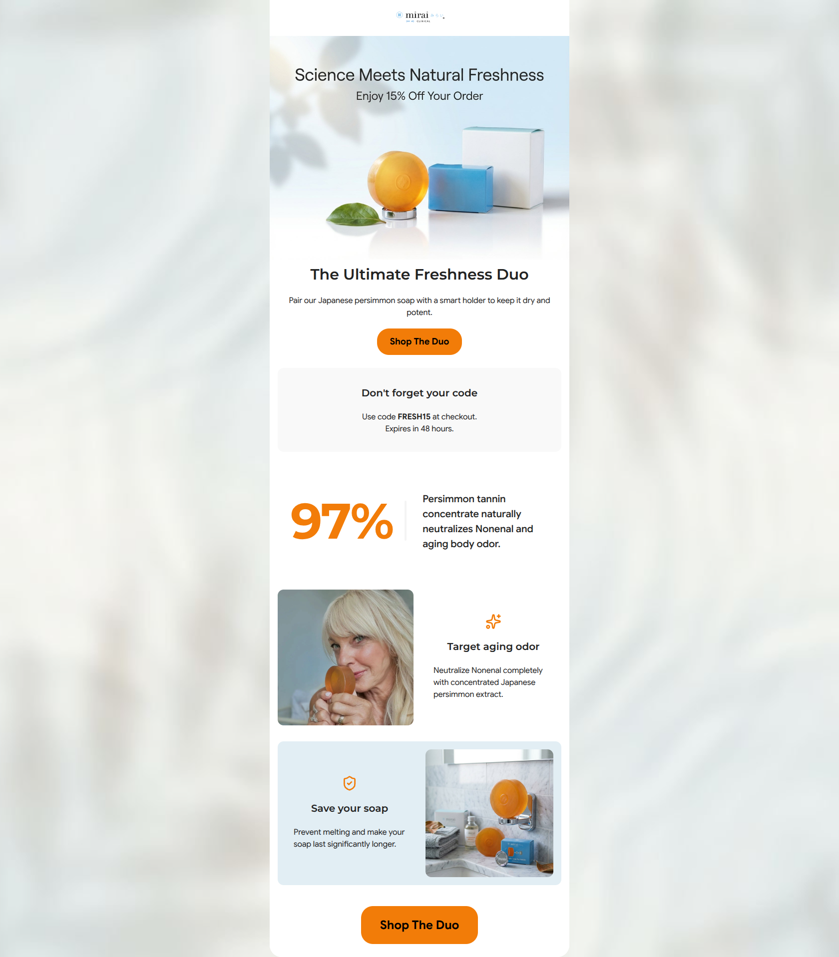 Email design: Eliminate aging odor. Save your soap.