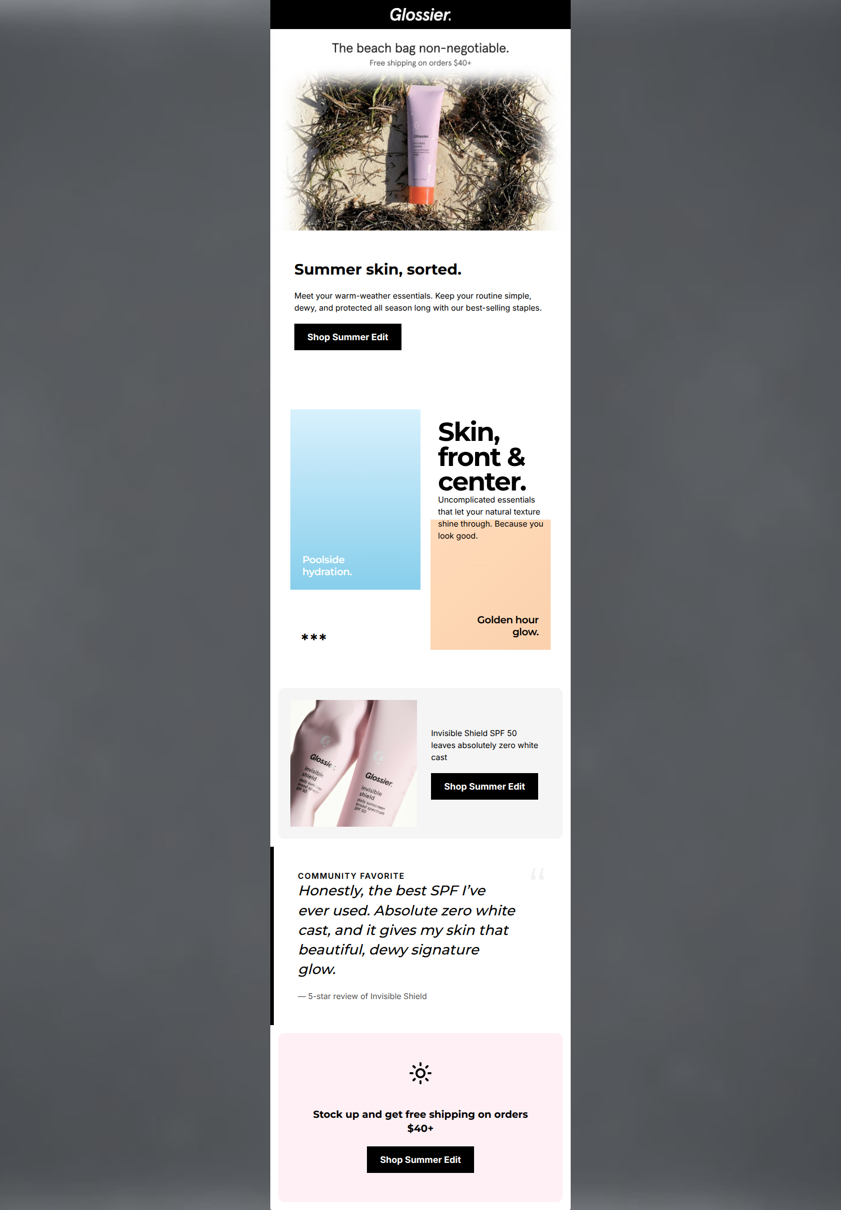 Email design: Sun-ready skin starts here