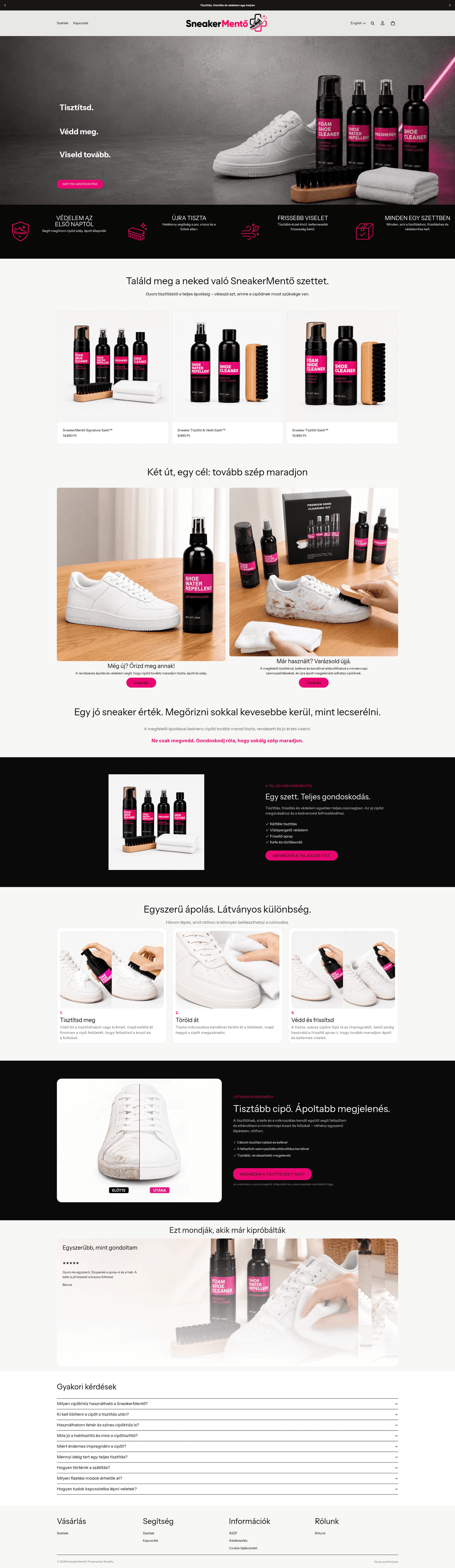 Screenshot of SneakerMentő
