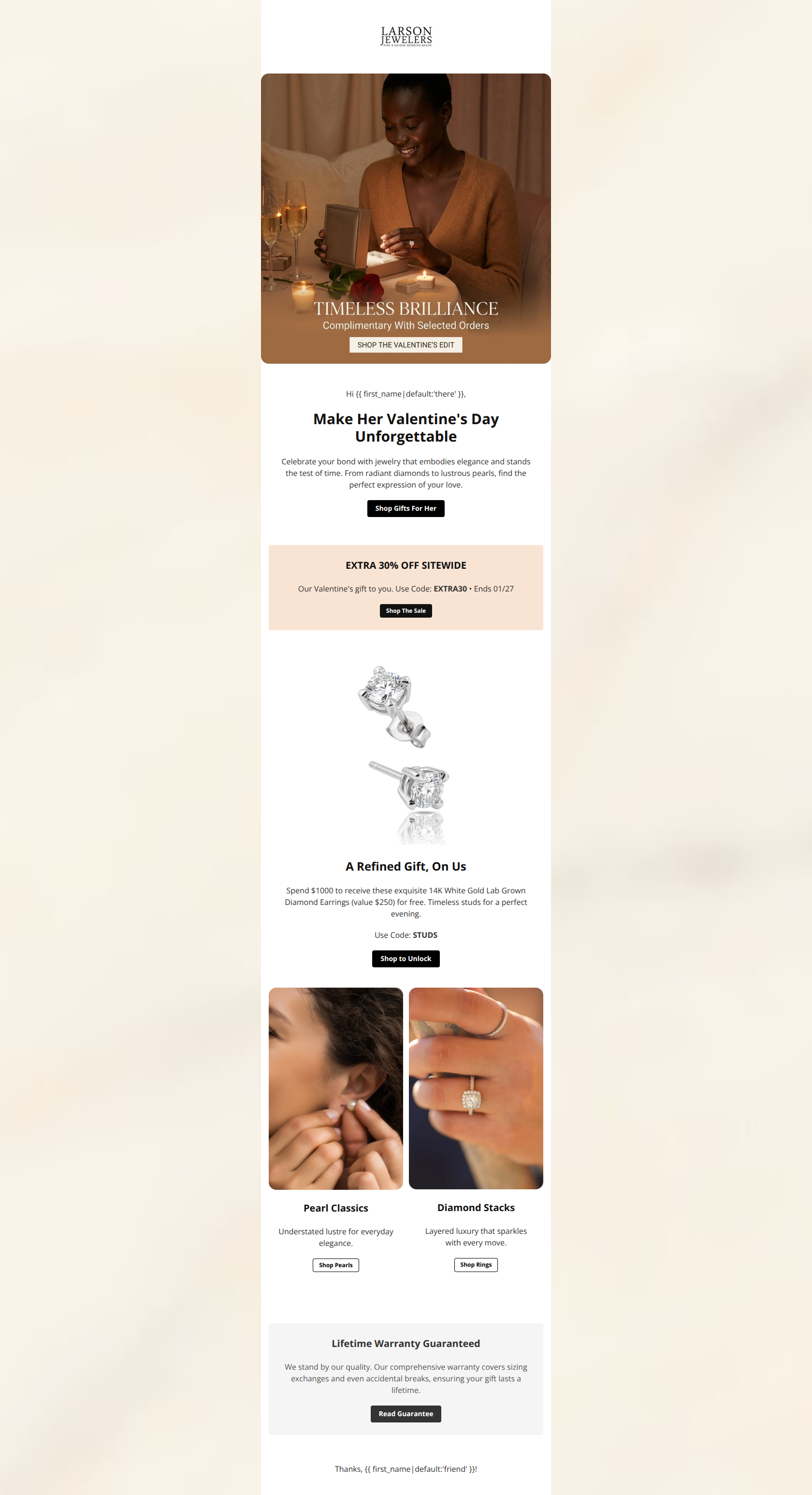 Email design: Make this Valentine’s Day unforgettable.