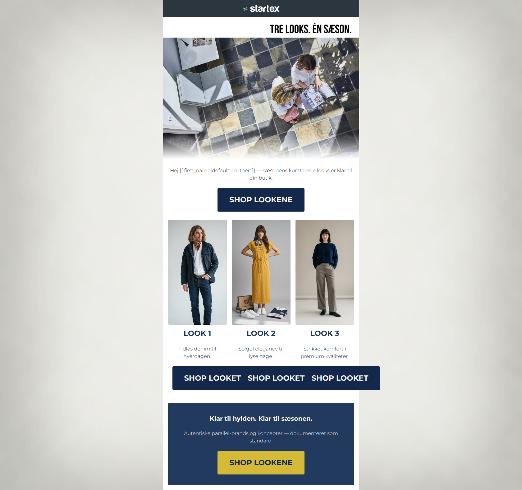 Email design: Sæsonens tre looks er landet