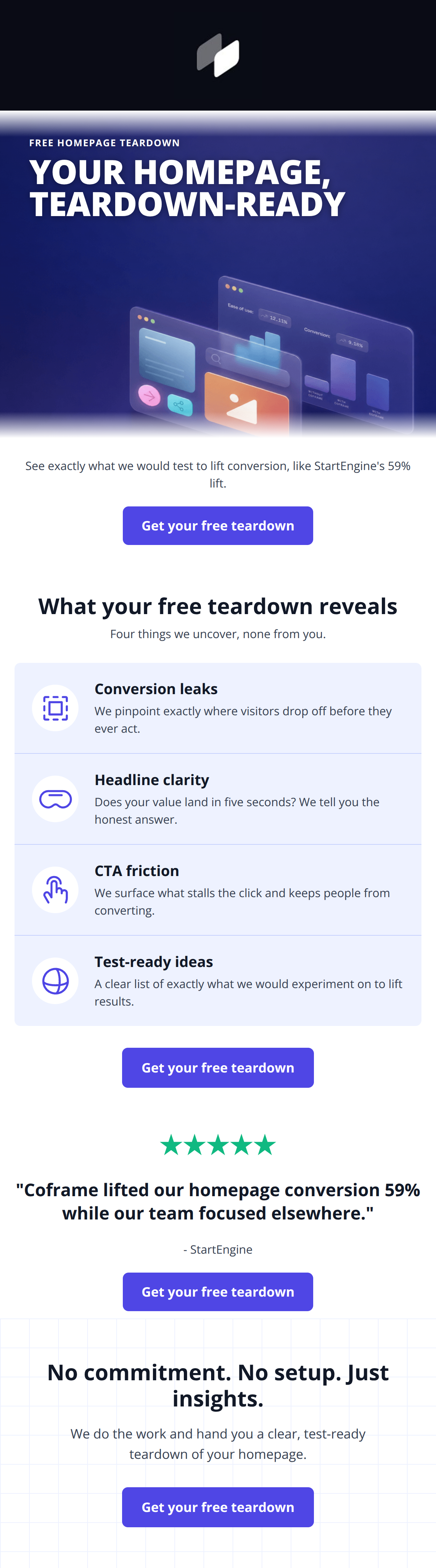Email design: We'll tear down your homepage, free