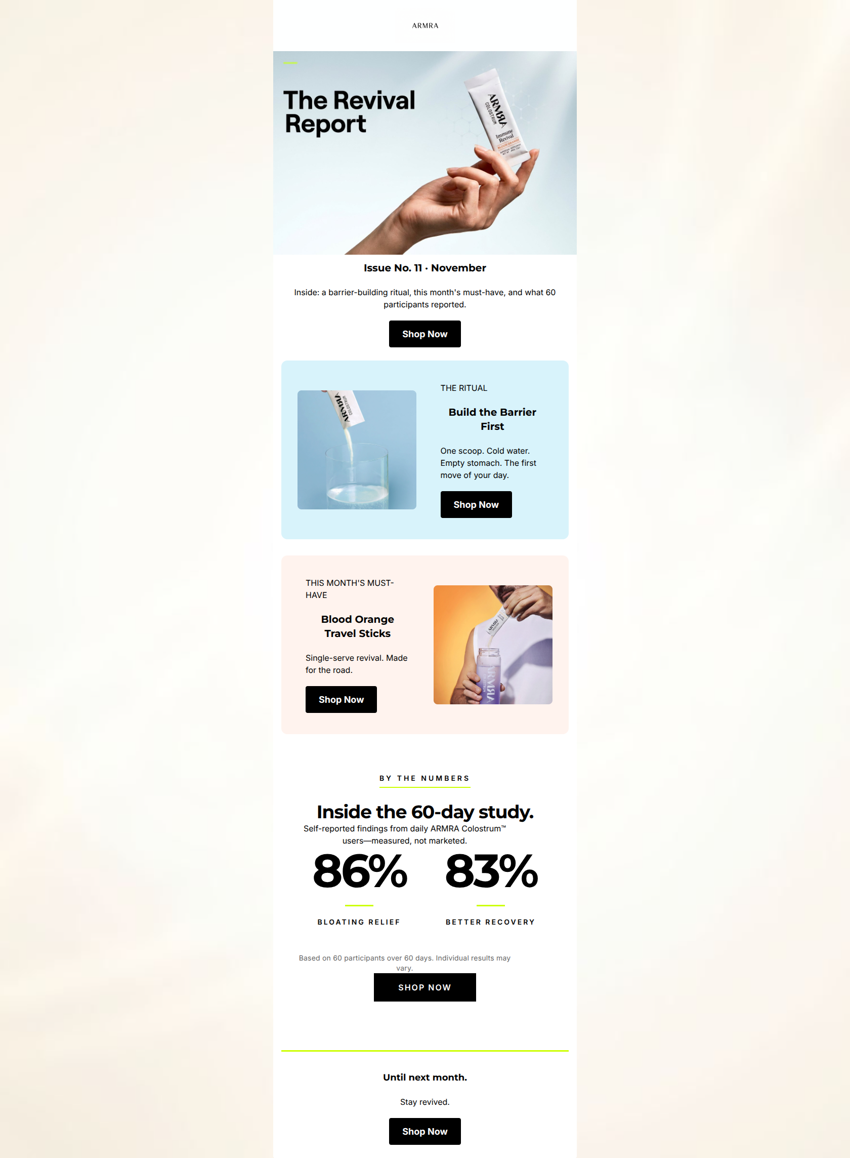 Email design: The Revival Report: Your November Edition