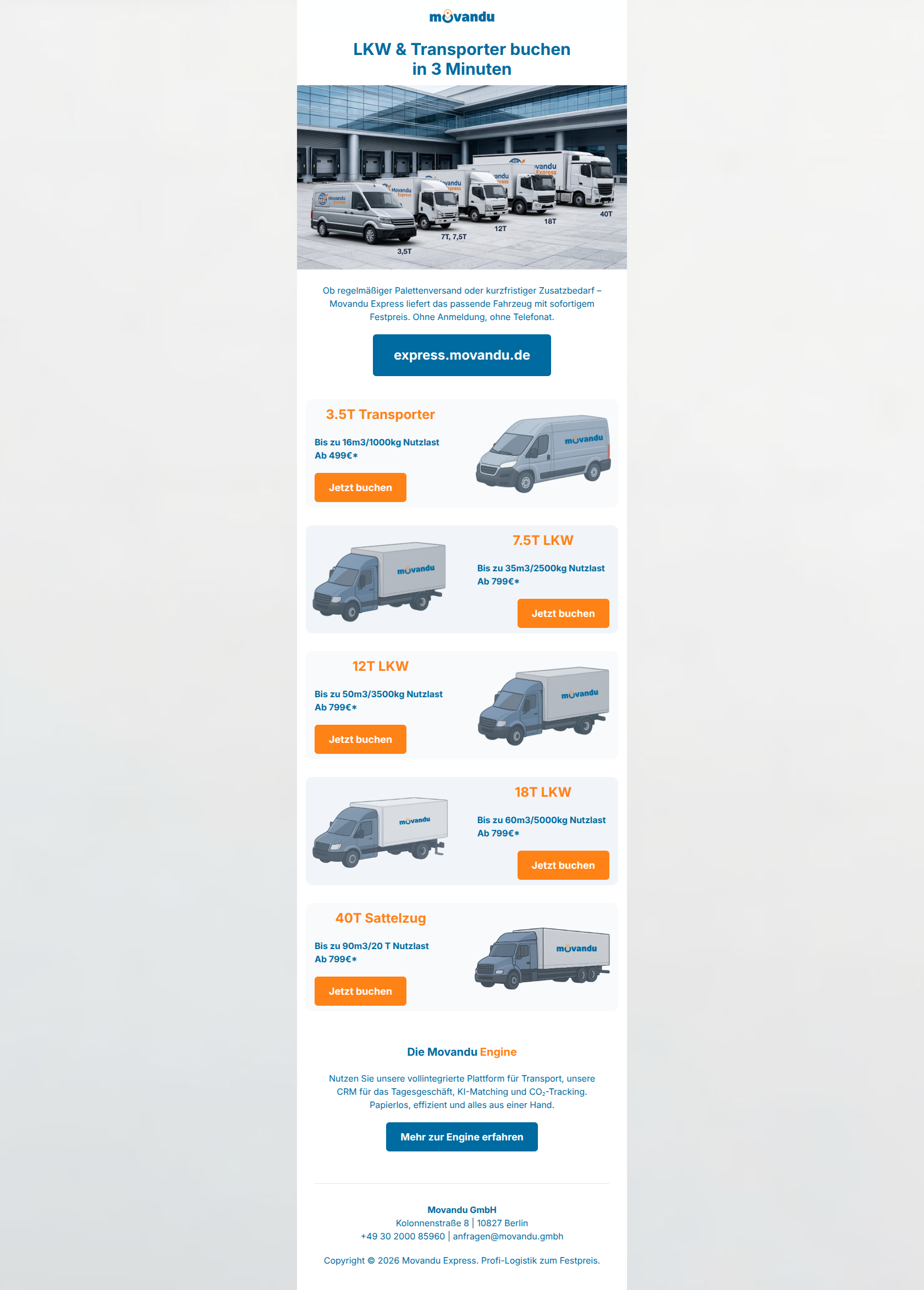 Email design: Express-Logistik für Ihr Unternehmen: Festpreis in Sekunden (Clone)