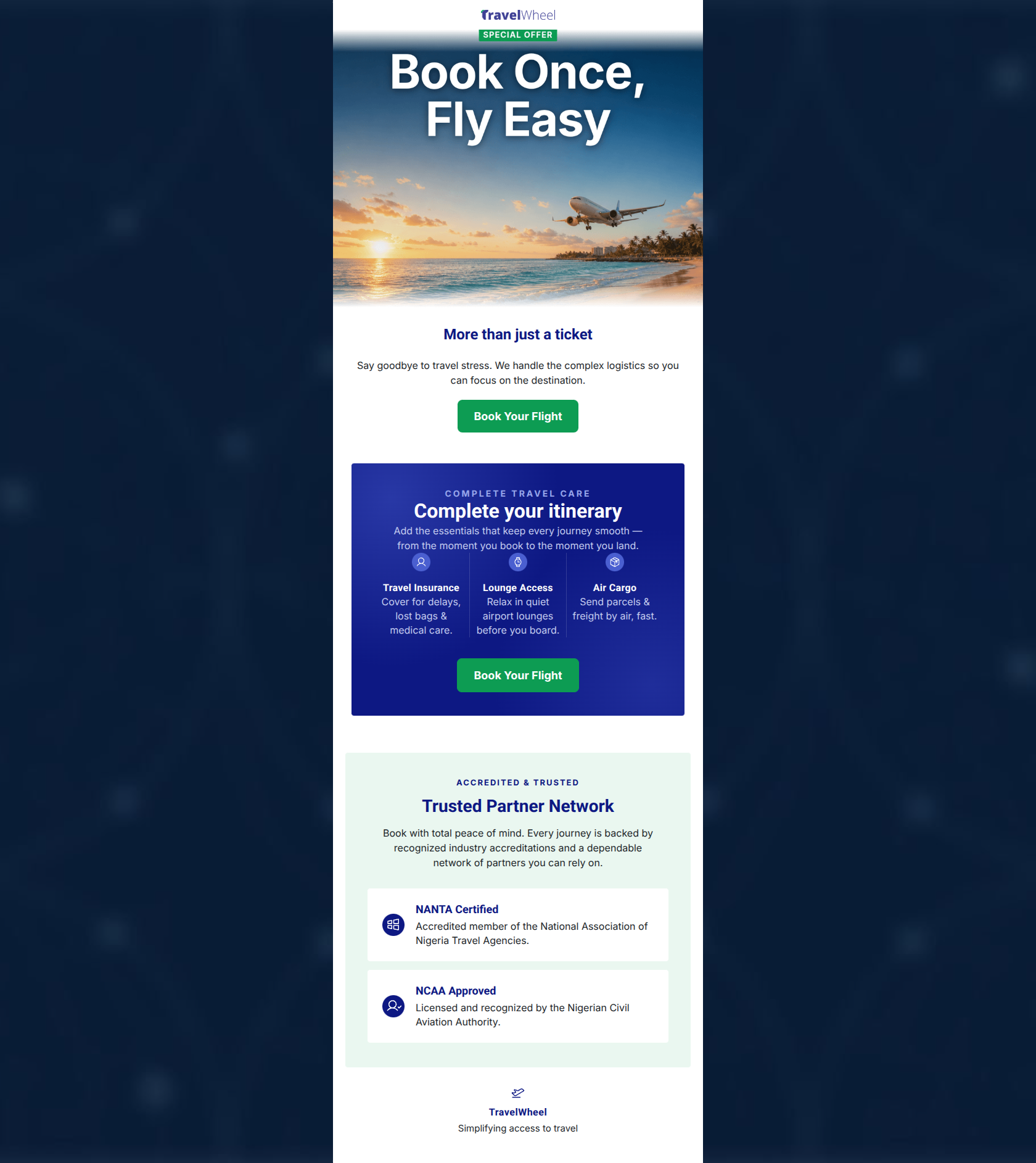 Email design: Book your flight the zero-stress way