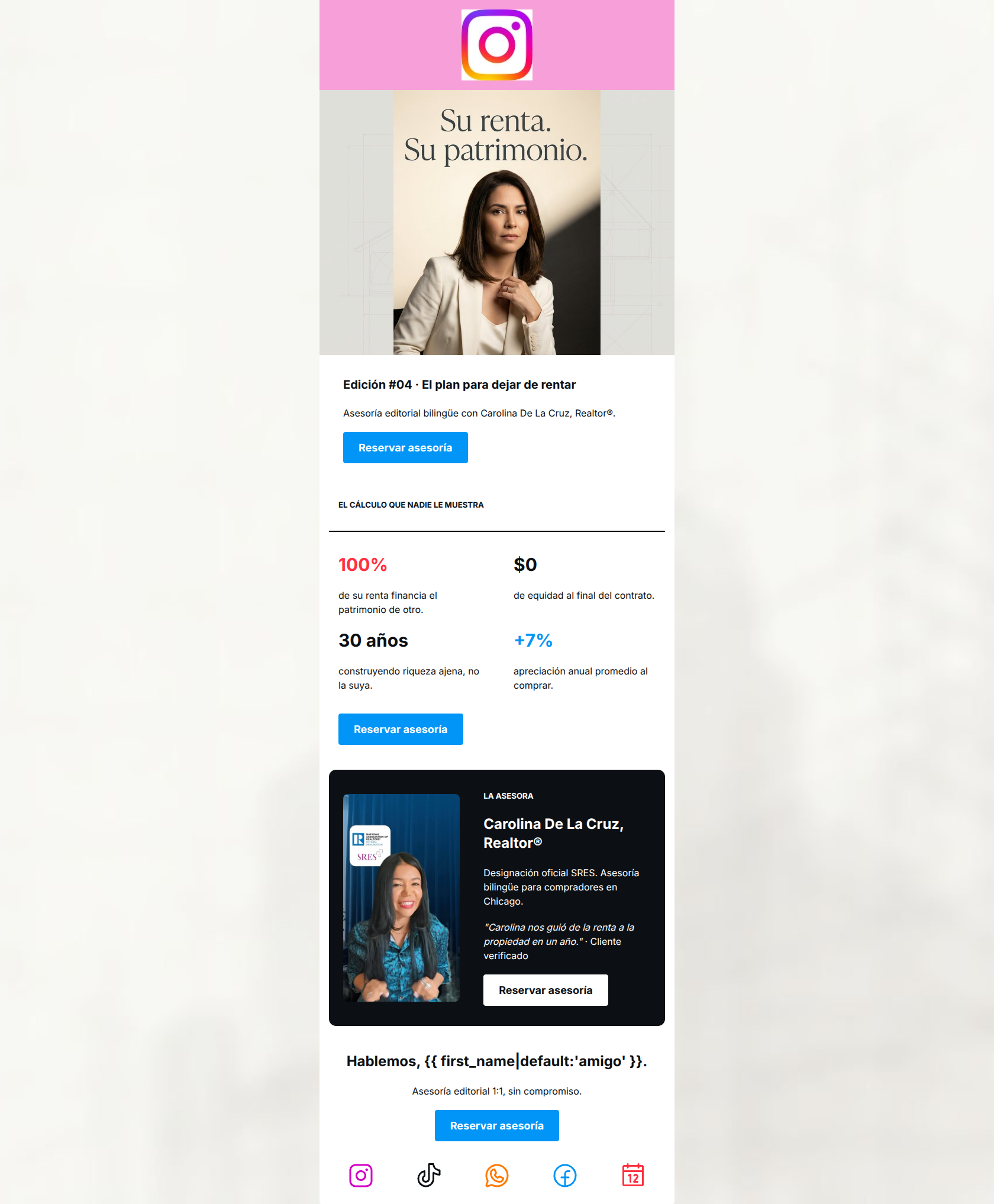 Email design: Cada mes que rentas, pierdes patrimonio