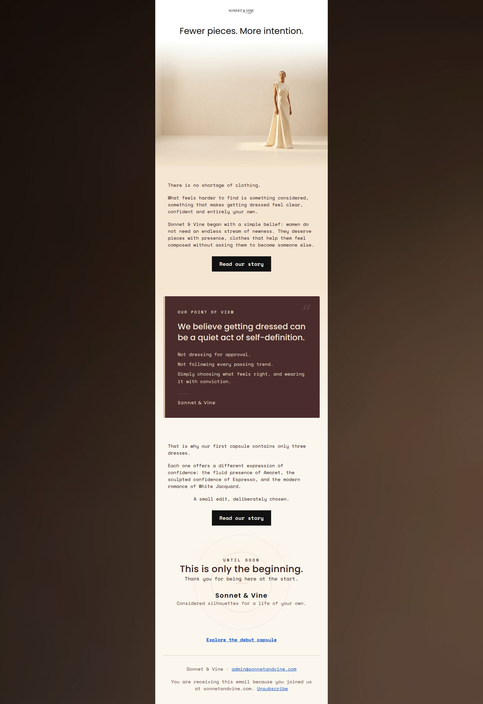 Email design: Why Sonnet & Vine began