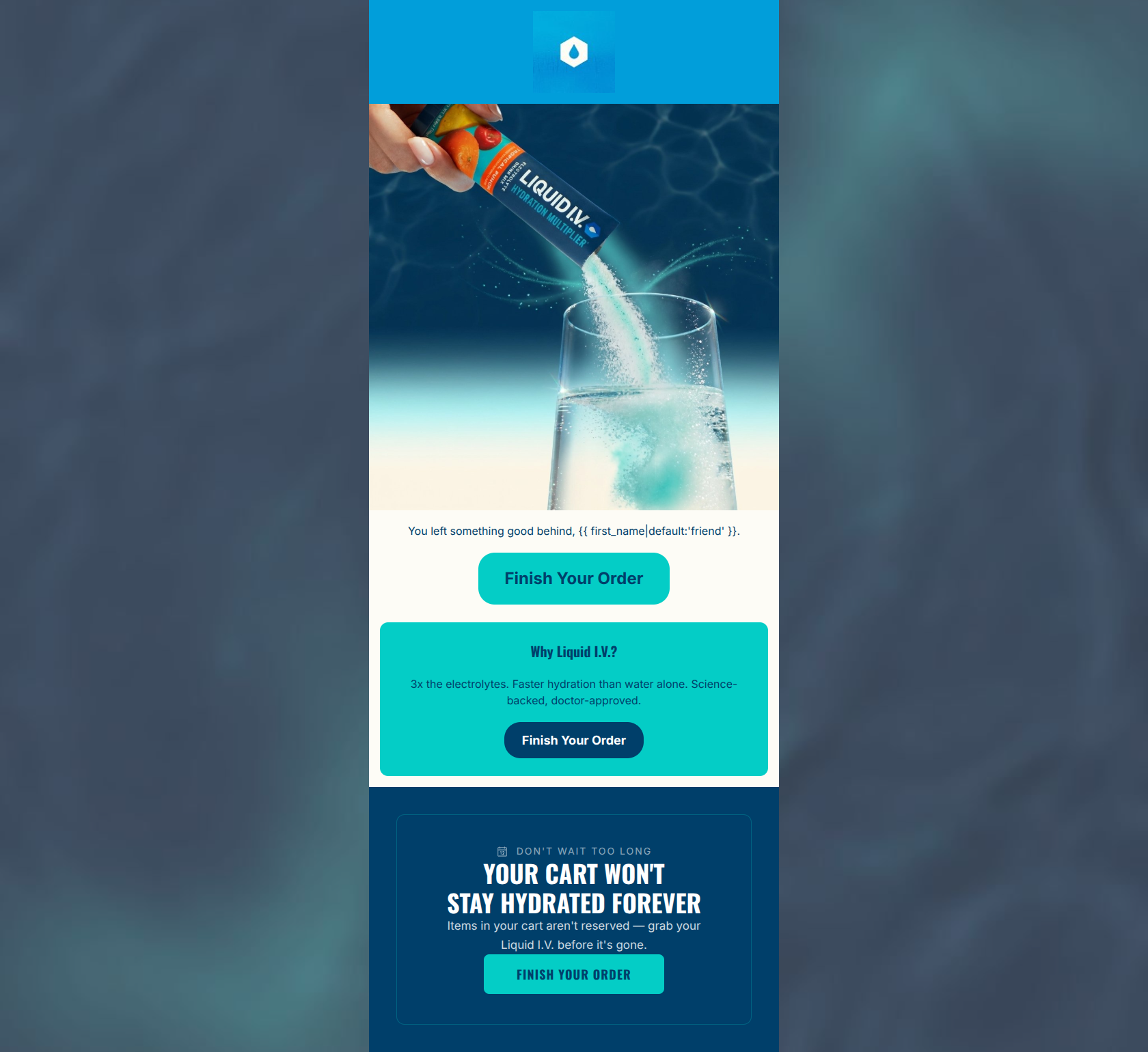 Email design: Your hydration is waiting