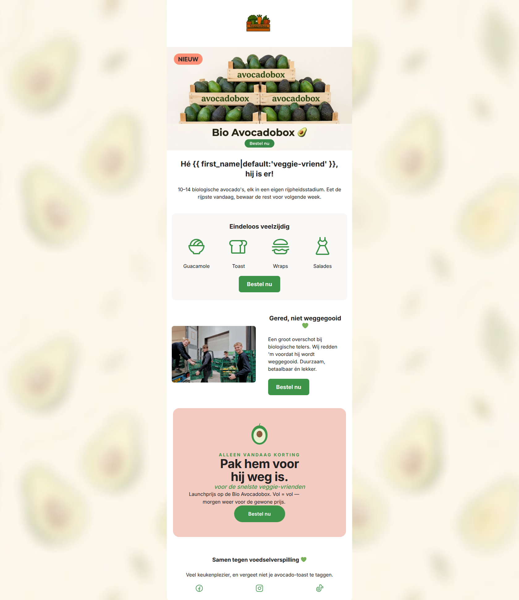 Email design: Nieuw ๐ฅ Bio Avocadobox โ alleen vandaag