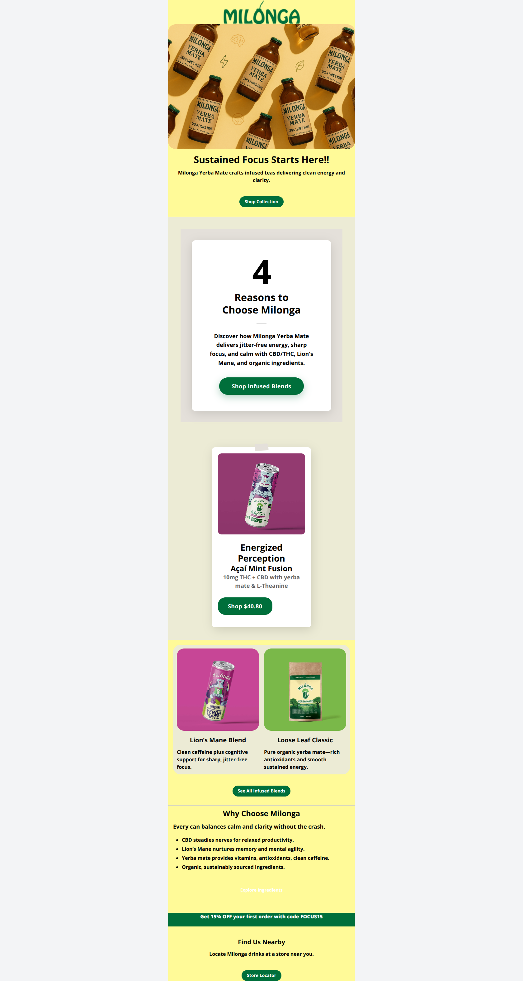 Email design: Focus Unlocked: CBD + Lion's Mane ๐ฟ