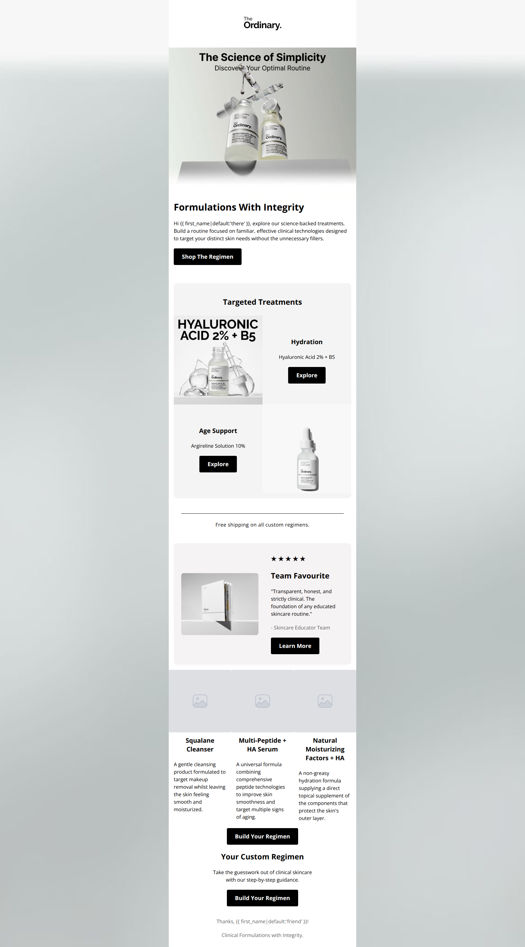 Email design: A tour of your new skincare regimen