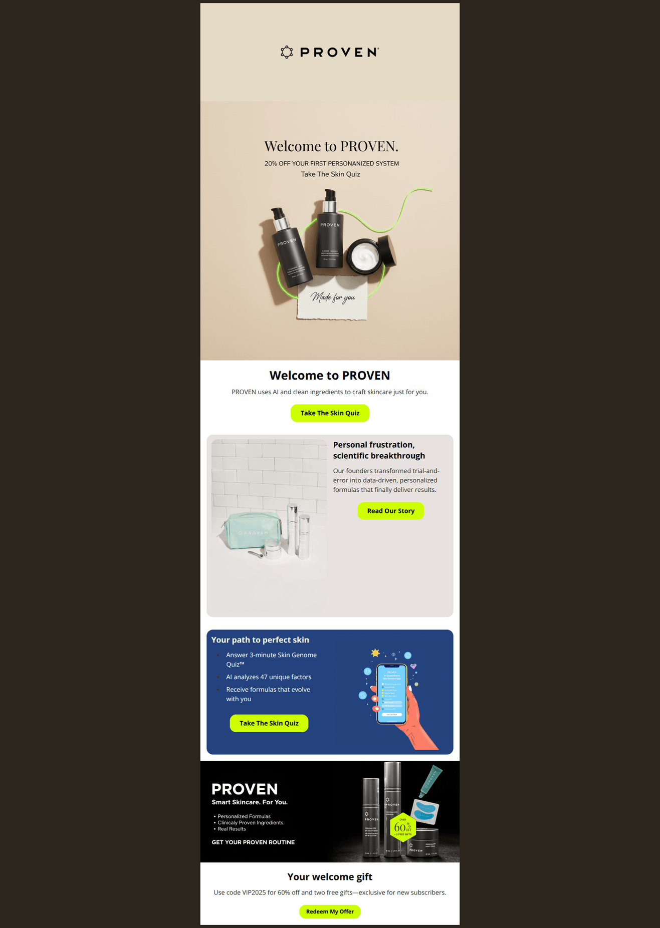 Email design: A welcome gift for your unique skin ๐