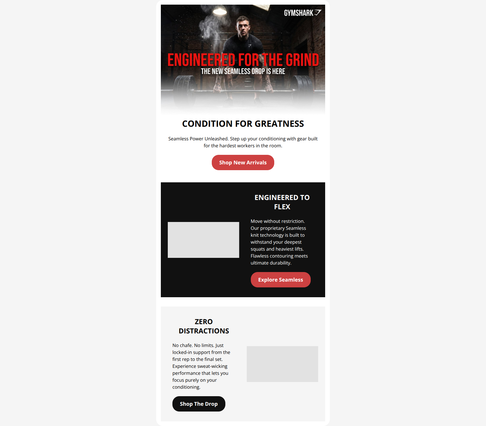 Email design: Condition For Greatness