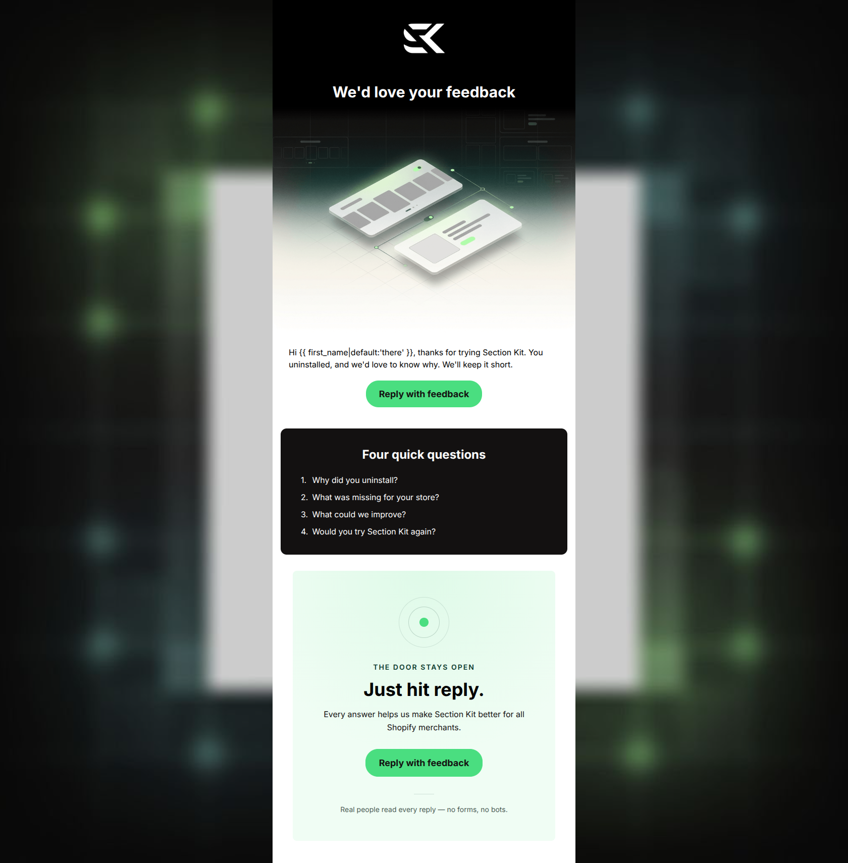 Email design: What could Section Kit have done better?