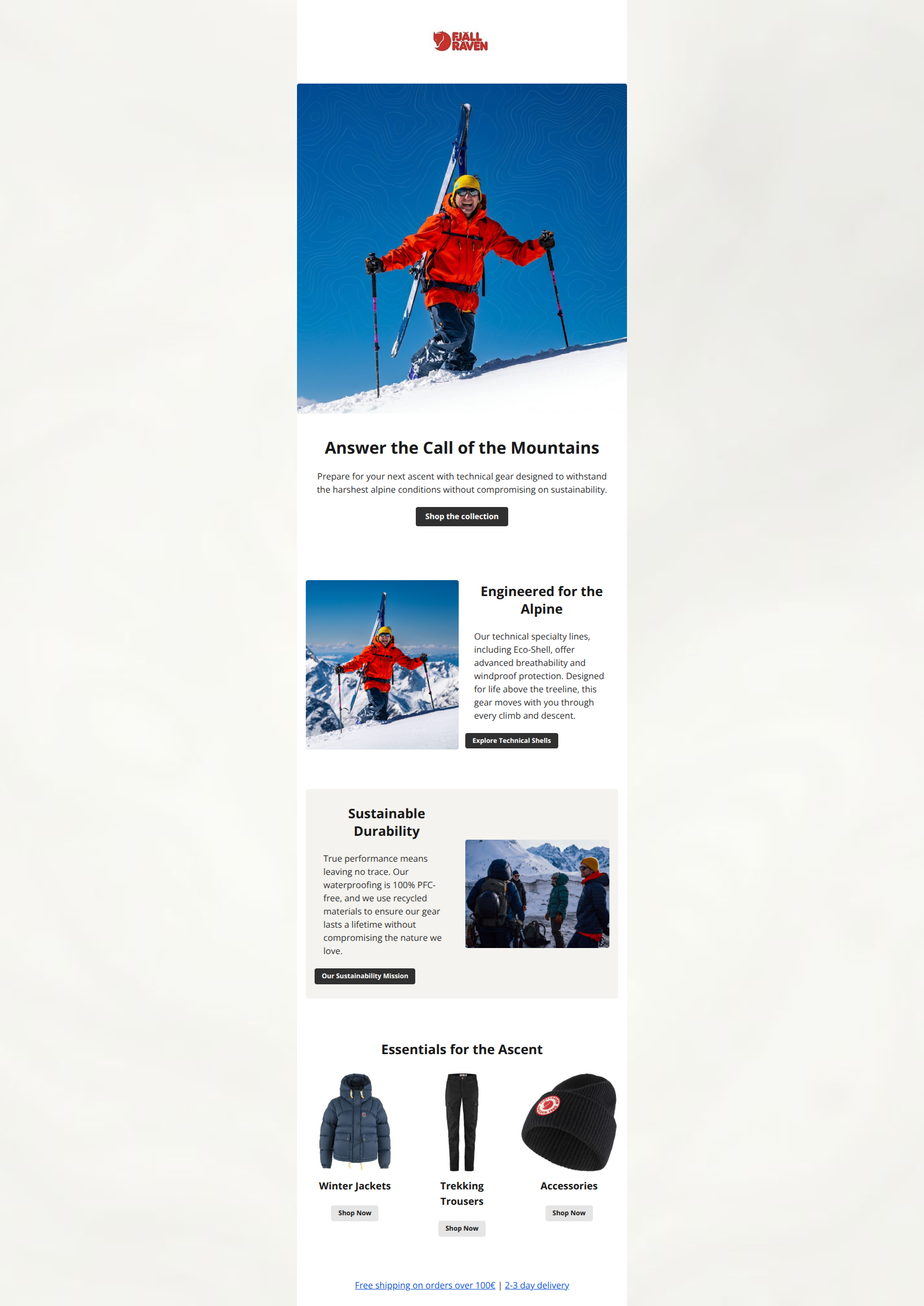 Email design: New summits await. Are you ready?