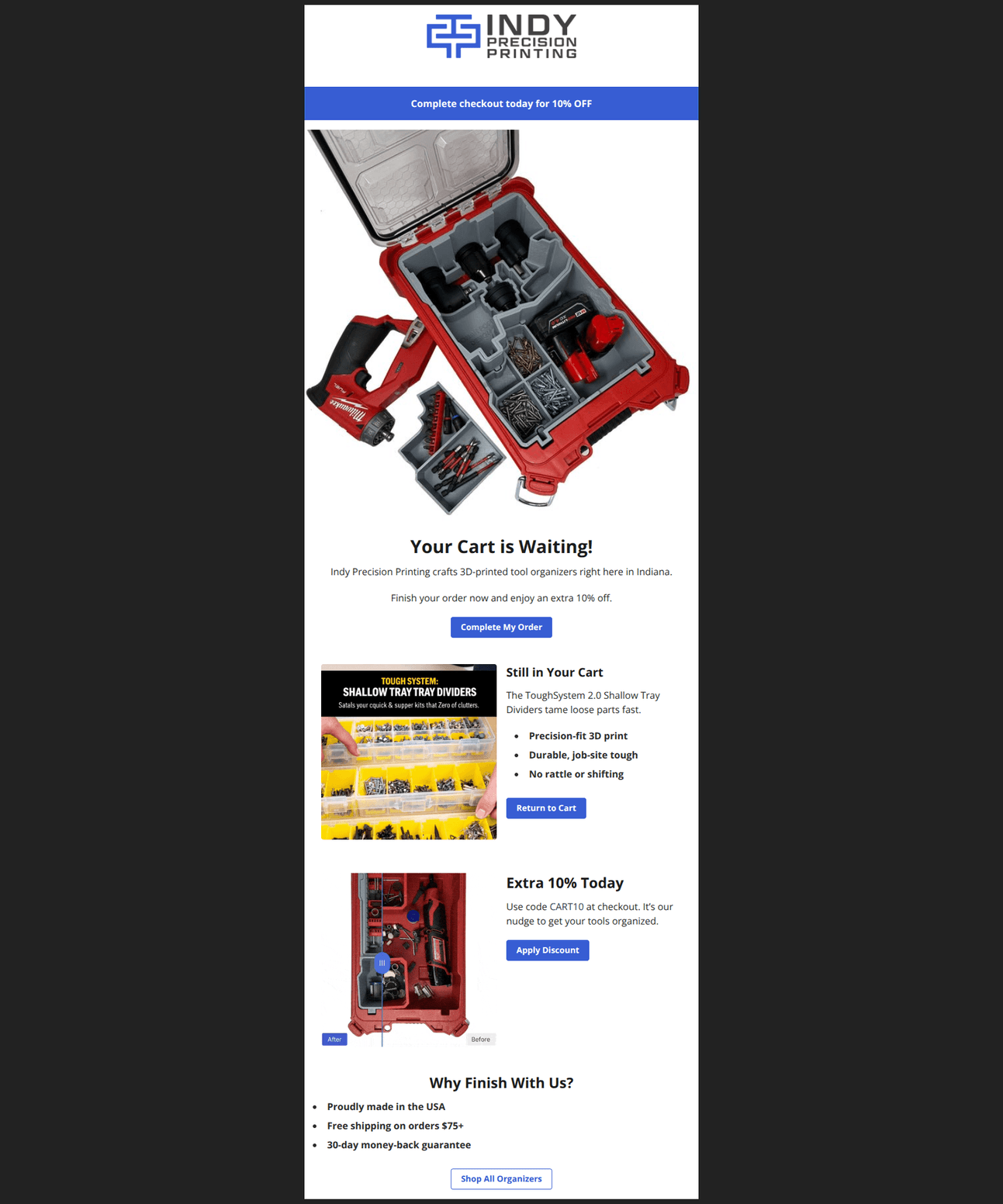 Email design: Still thinking it over? 10% Off Inside!