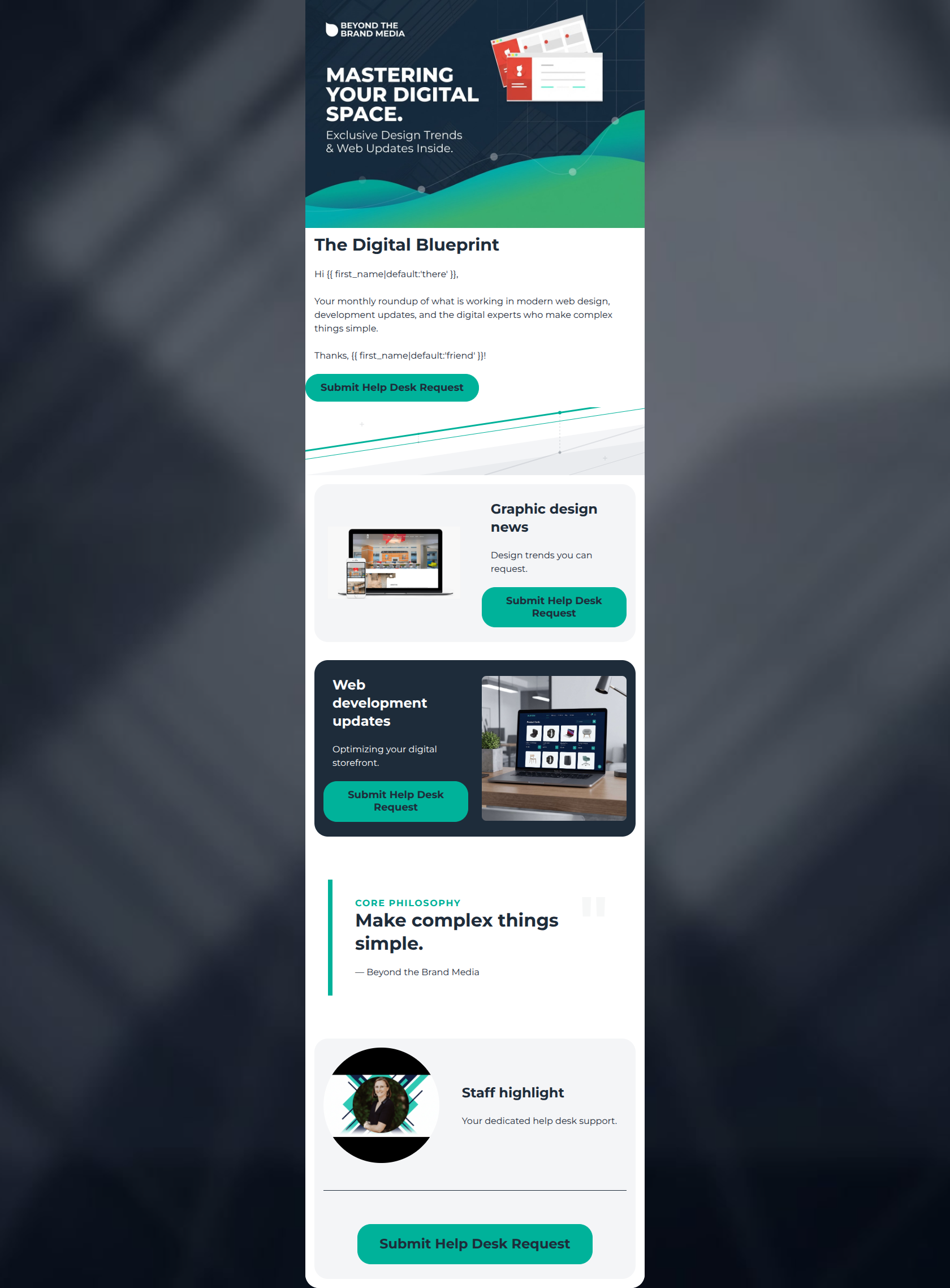 Email design: This Month's Digital Insights and BTB News