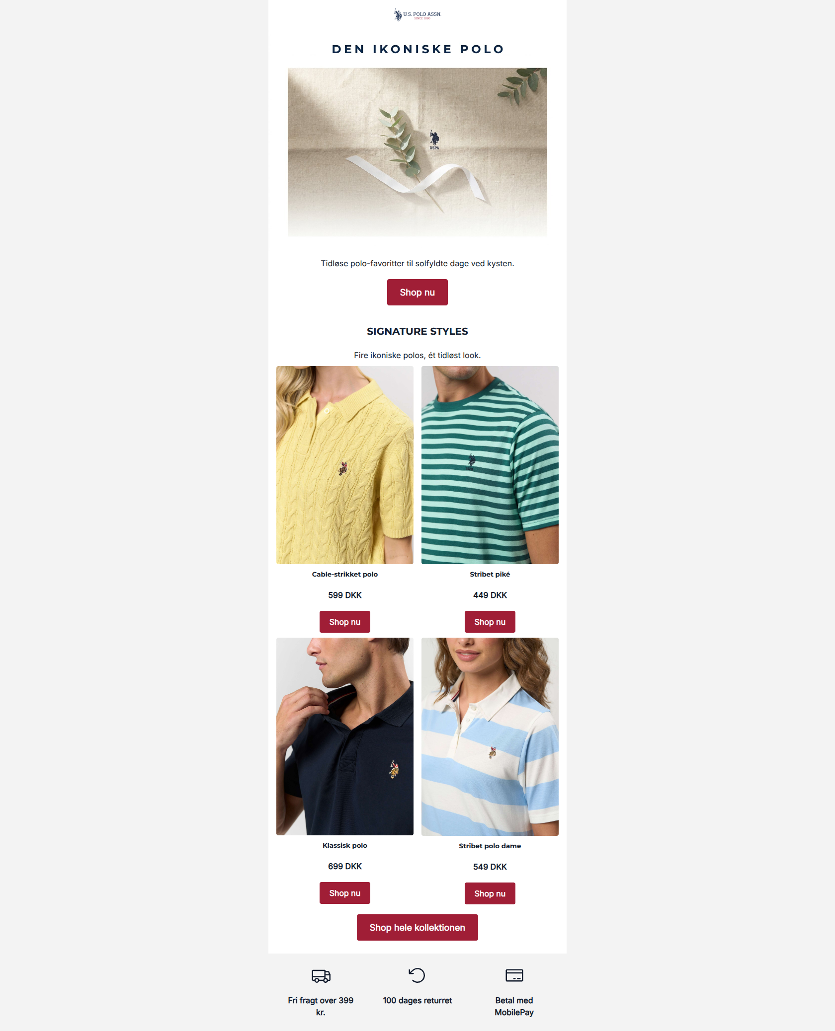 Email design: Polo-klassikere til kystens dage