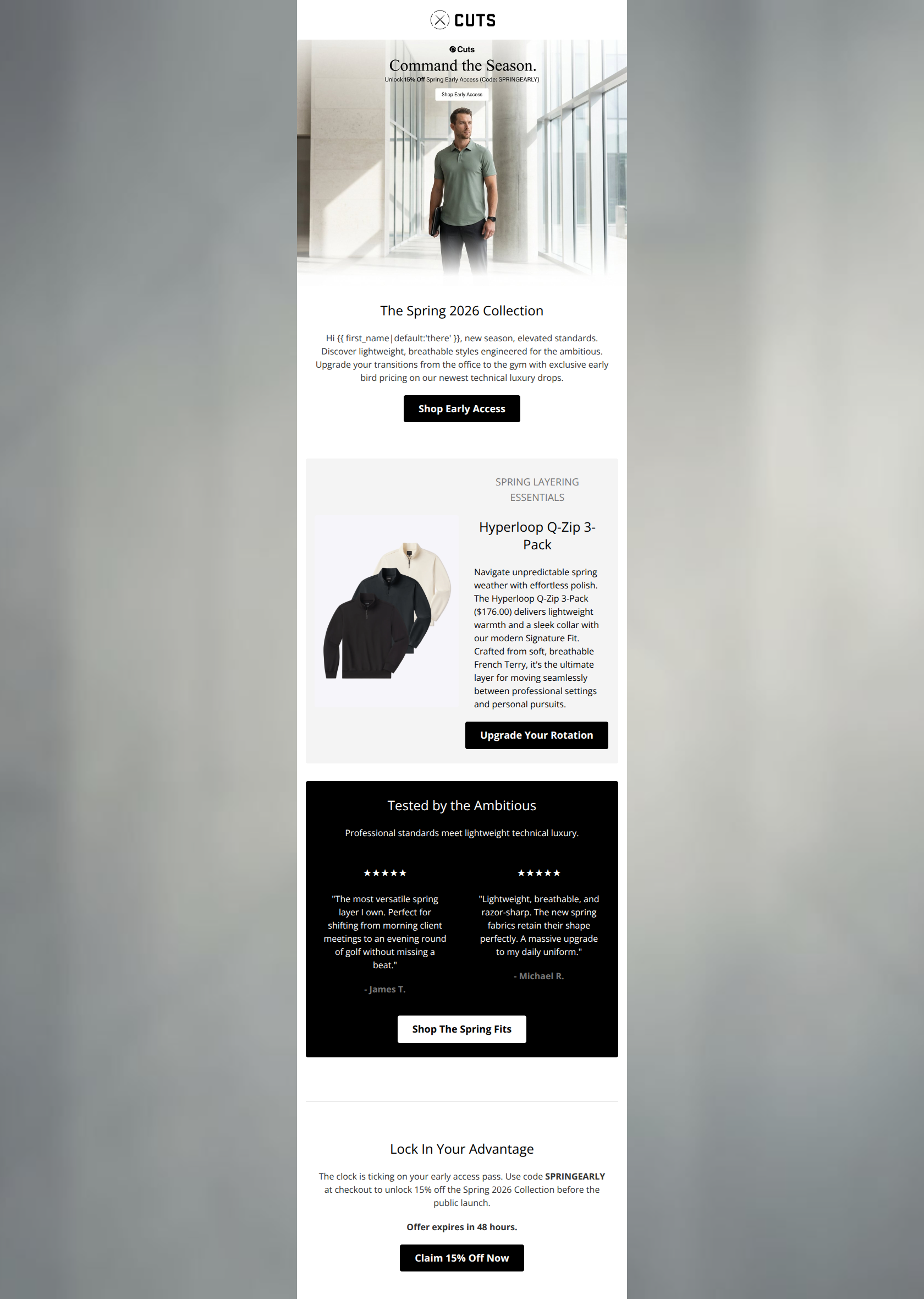 Email design: Spring 2026 is Here. Unlock Early Bird Pricing.