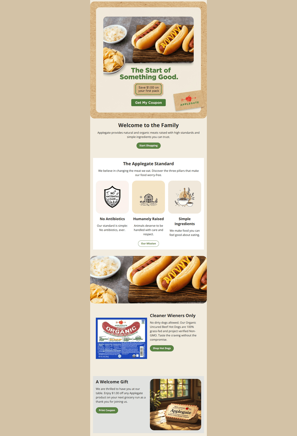Email design: Welcome! Your 15% Off Inside π