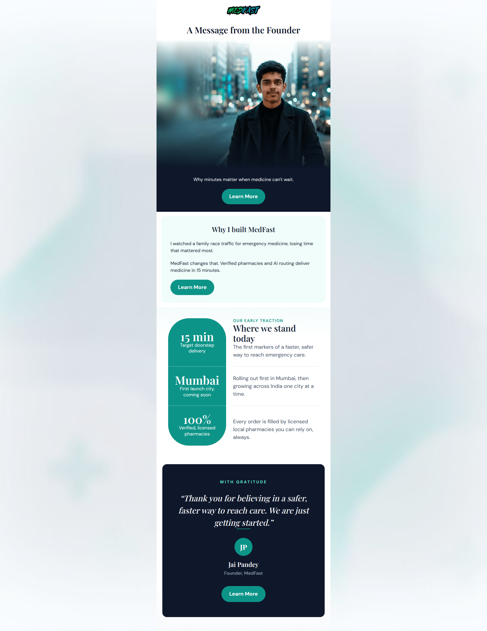 Email design: A message from our founder, Jai Pandey