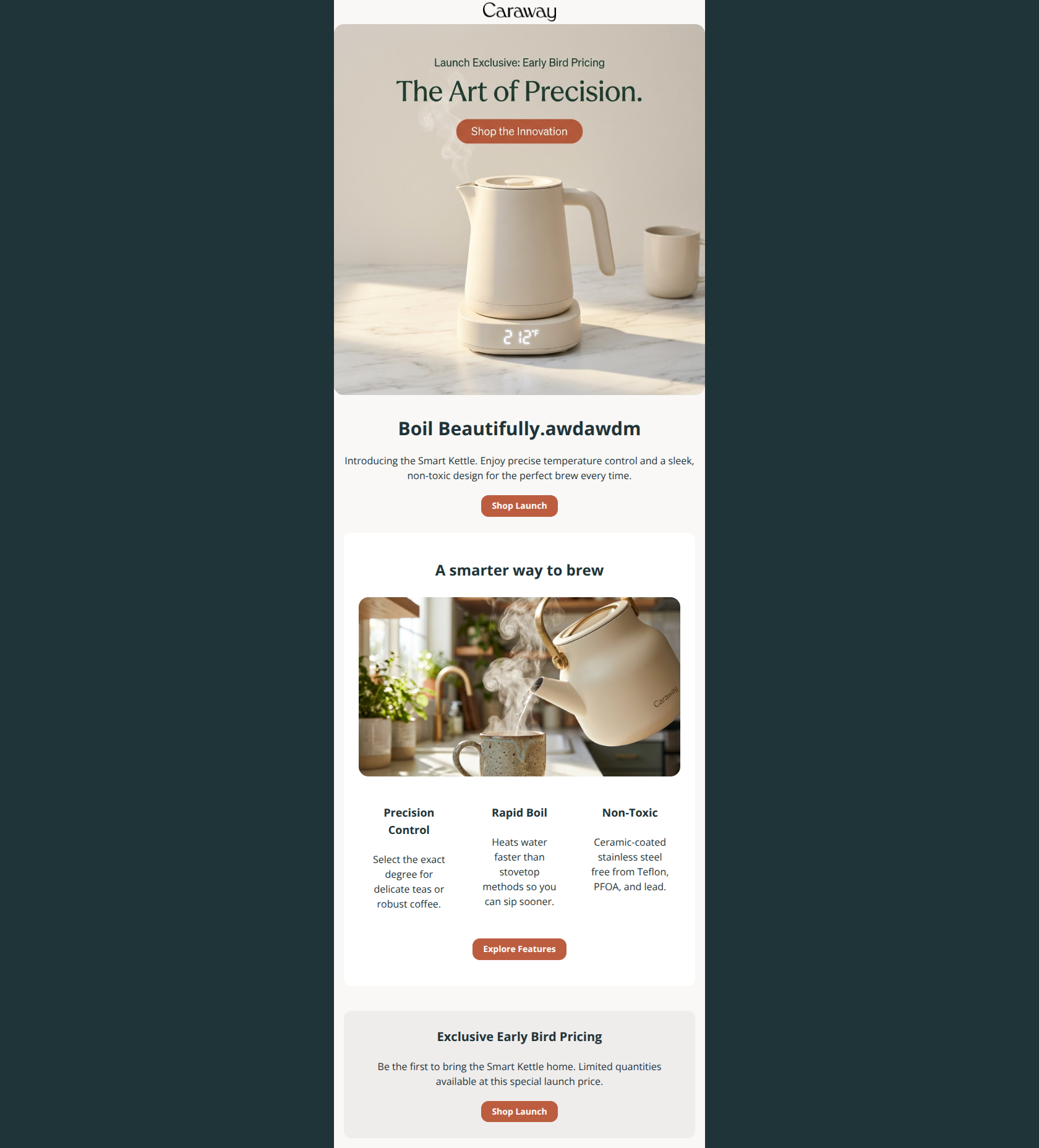 Email design: The Smart Kettle is finally here.