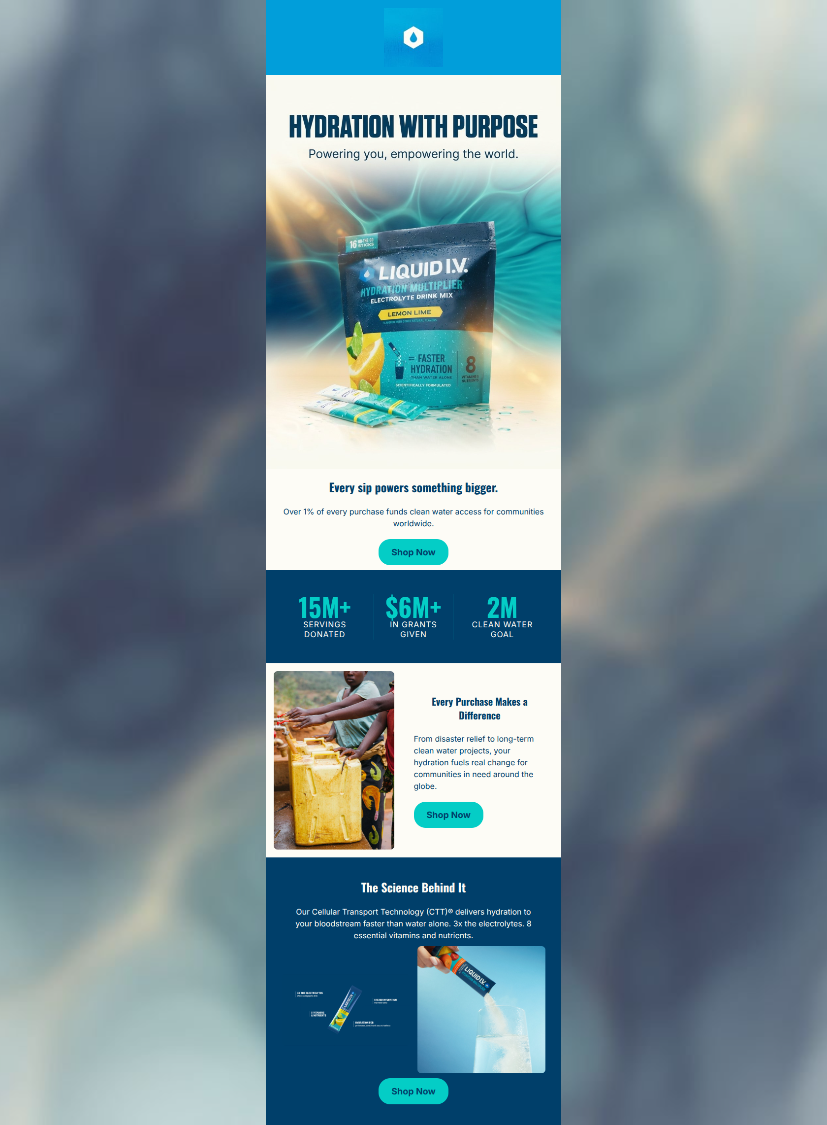 Email design: Your hydration fuels a global mission