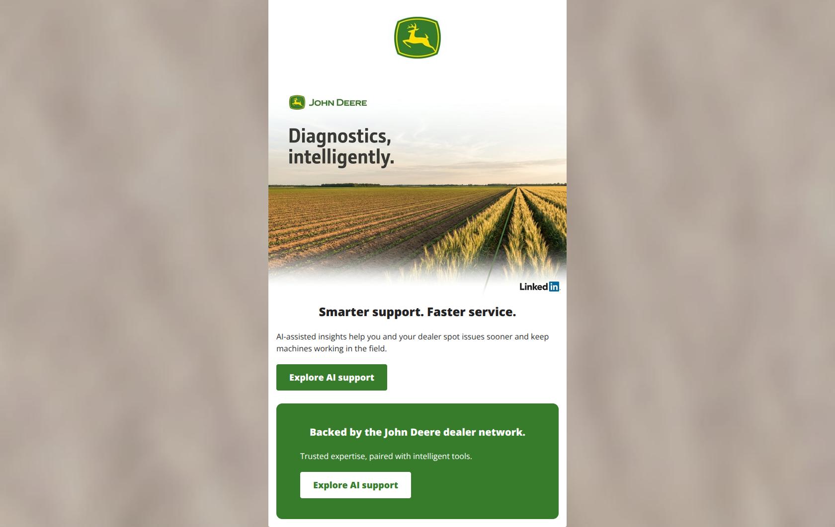 Email design: Smarter support. Faster service.