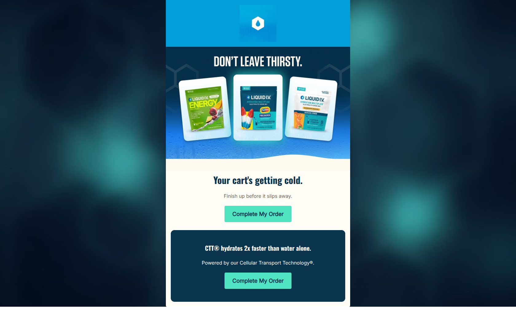 Email design: You left your hydration behind 💧