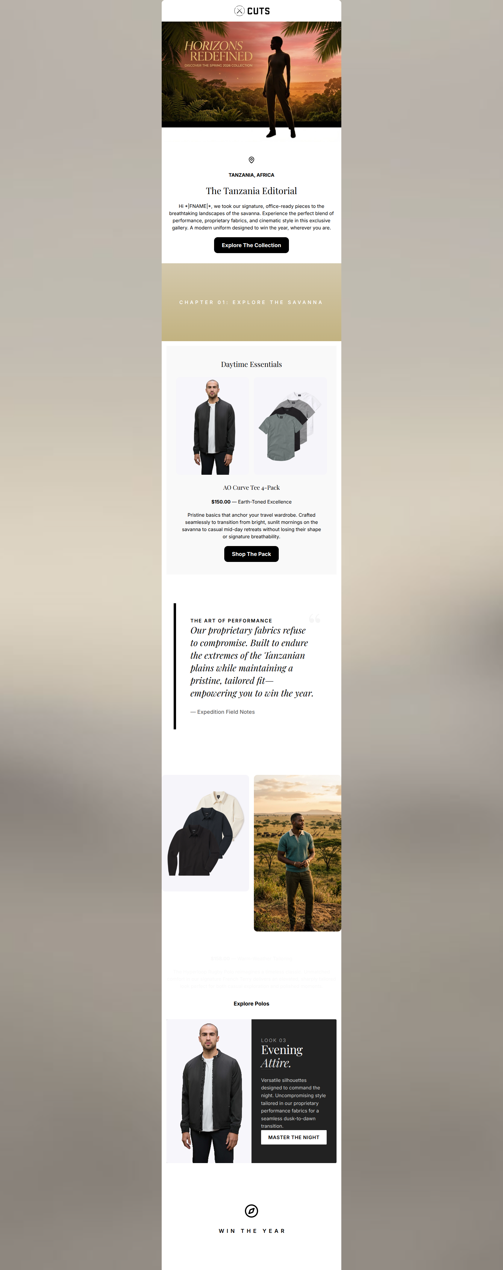 Email design: Field Notes from Tanzania: An Editorial Gallery