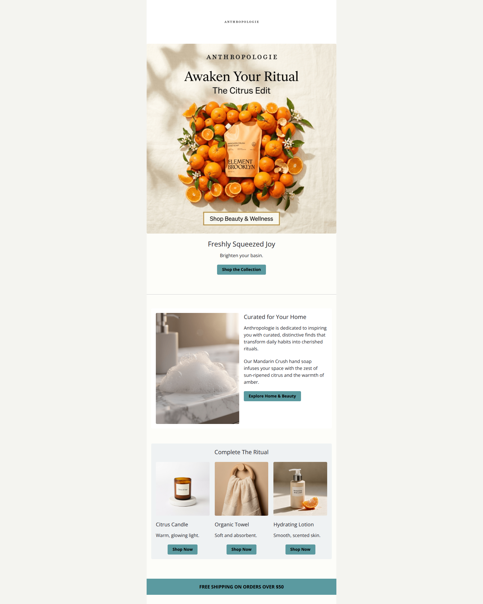 Email design: Freshly Squeezed: New citrus favorites π
