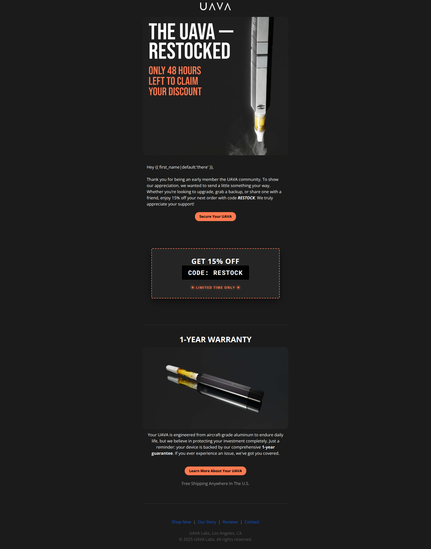 Email design: #1 Web Signup Relaunch Email