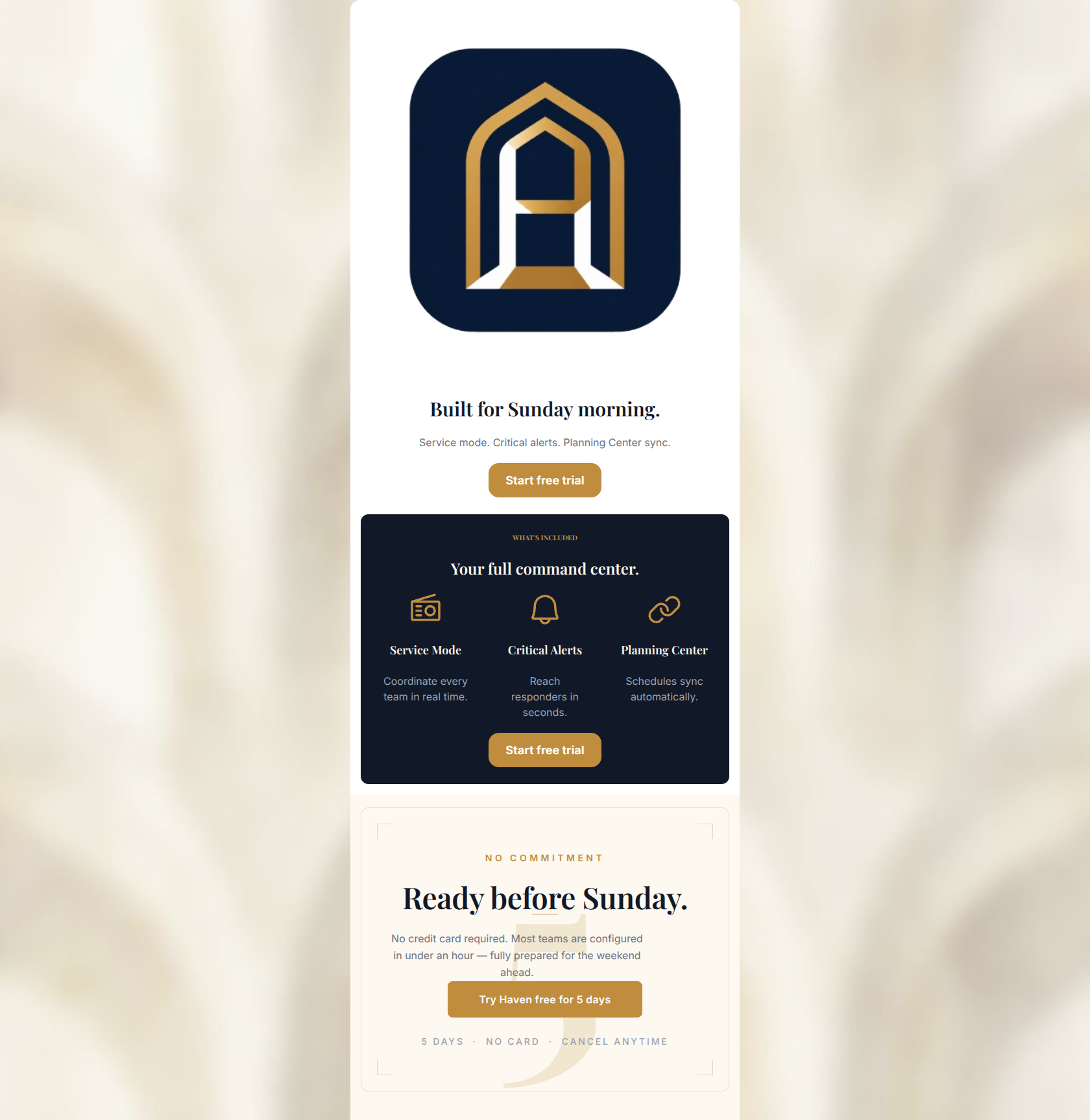 Email design: Try Haven free for 5 days