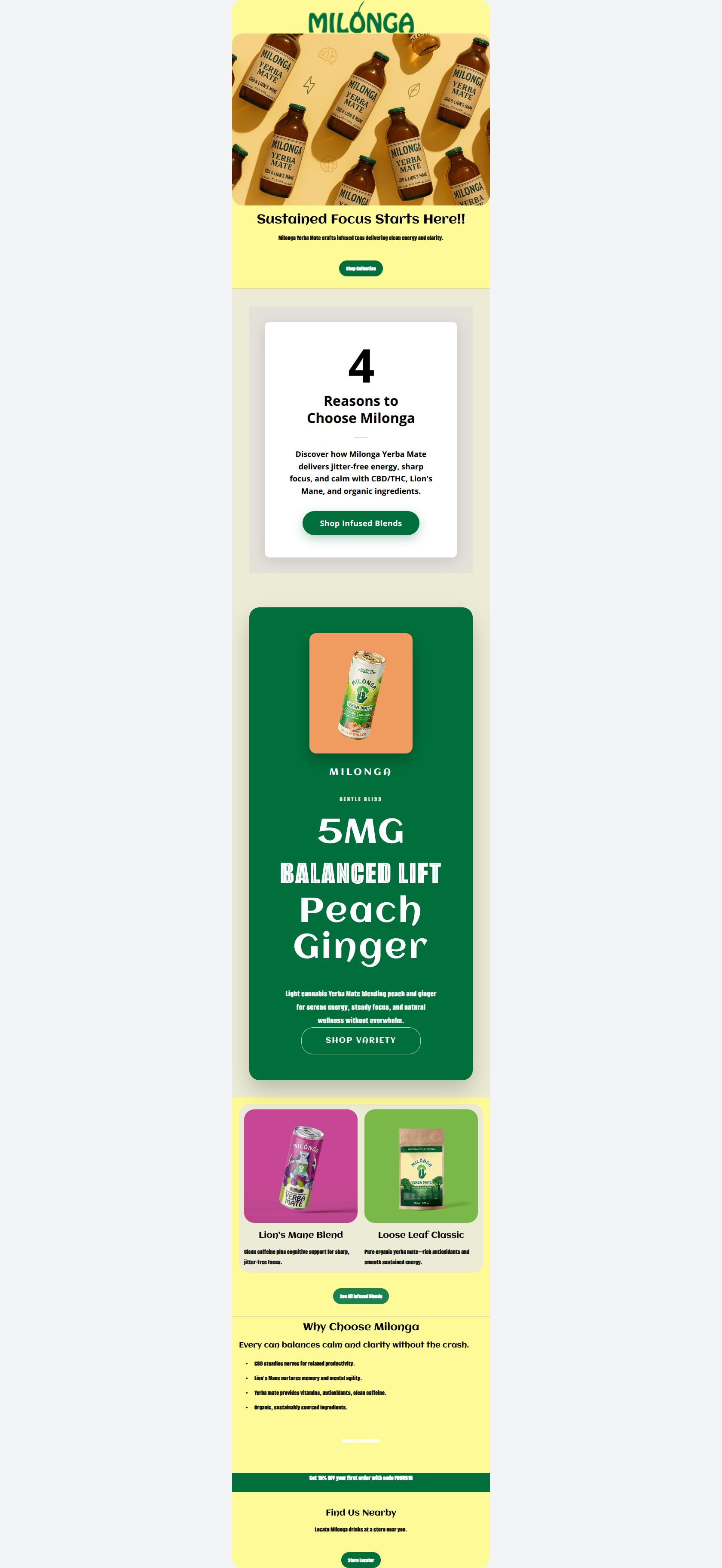 Email design: Focus Unlocked: CBD + Lion's Mane 🌿