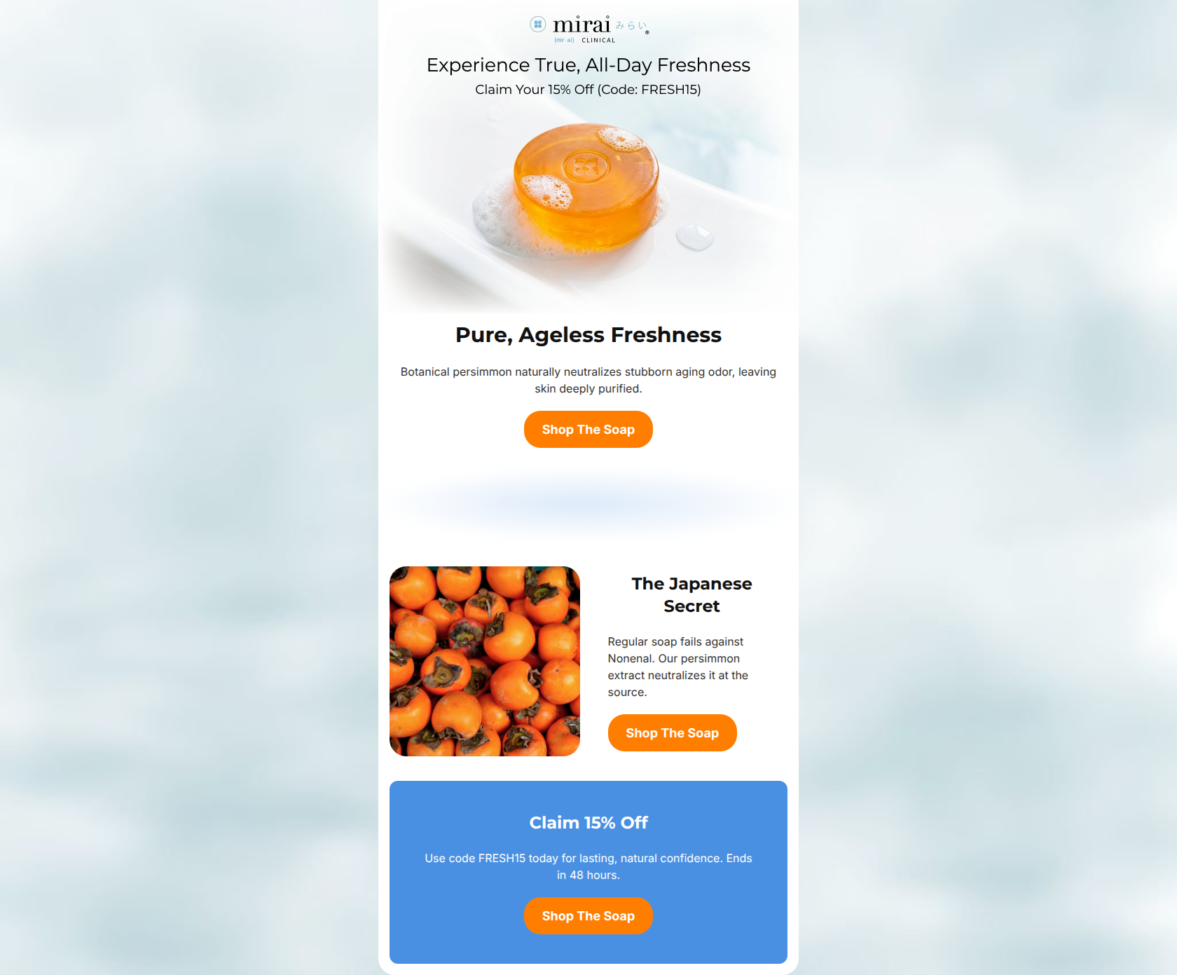 Email design: The Japanese secret to all-day freshness (15% off)