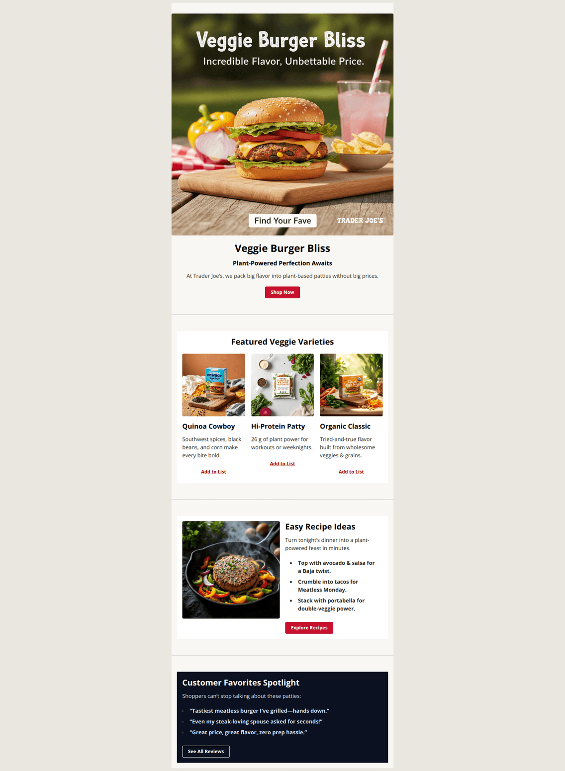 Email design: Meatless Monday? Try These! ๐ฑ