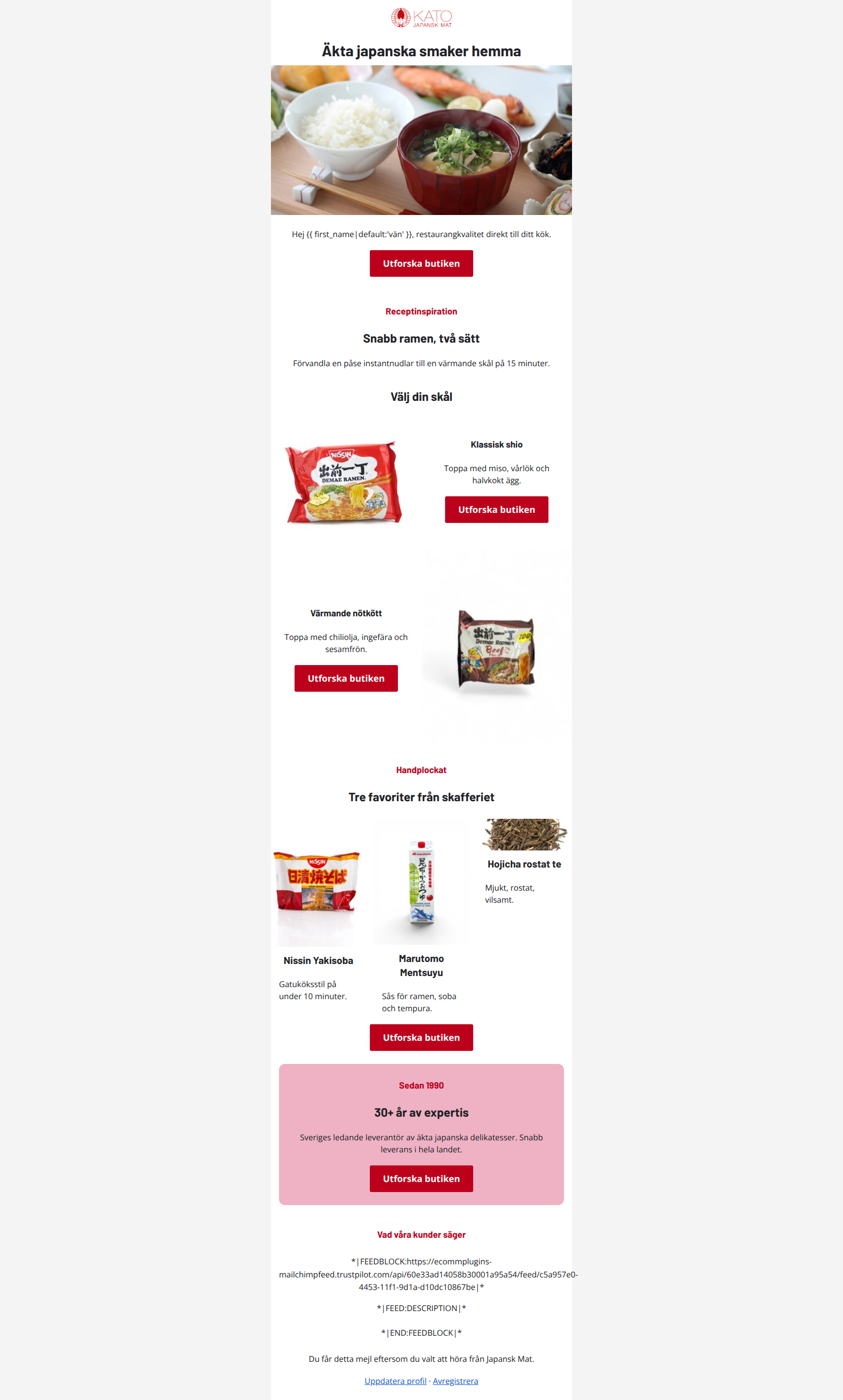 Email design: Smaken av Japan – hem till ditt kök