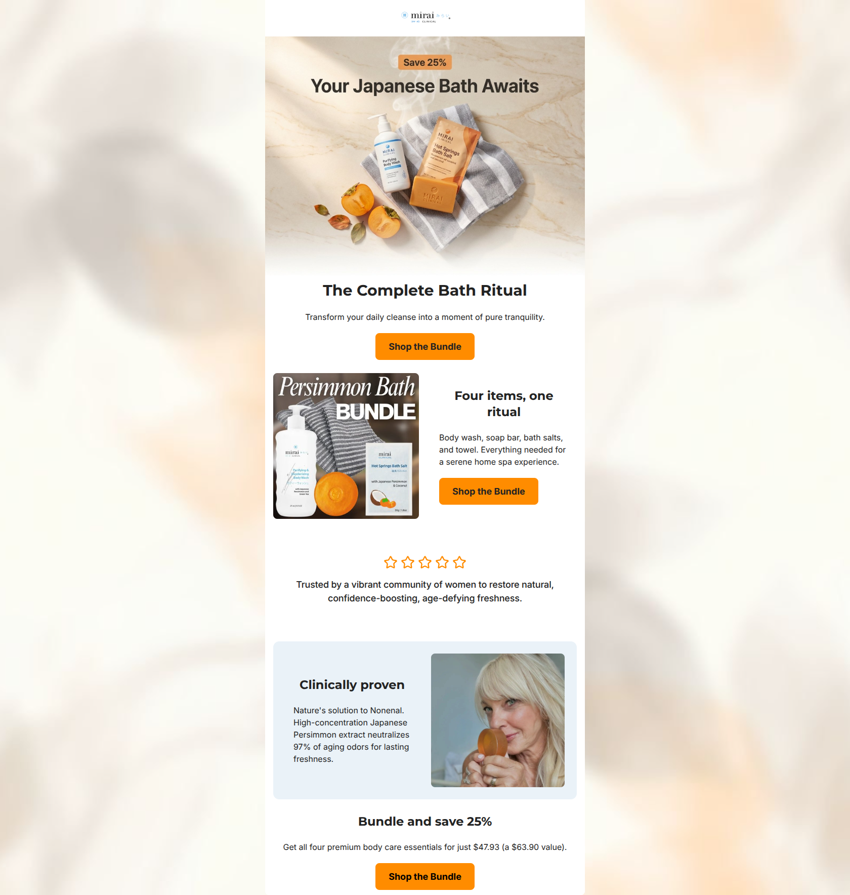 Email design: Your complete bath ritual — 25% off